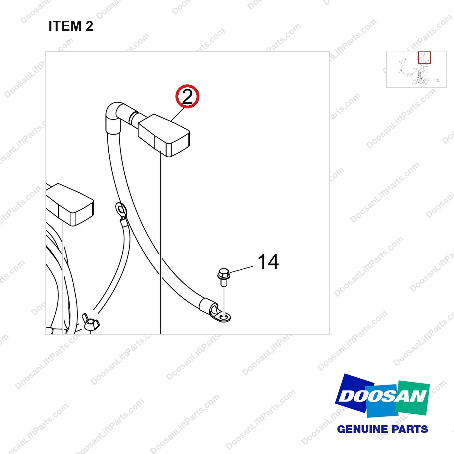 310203-12232 BATTERY GP - parts diagram, item 2 shown - genuine Doosan / Bobcat forklift part