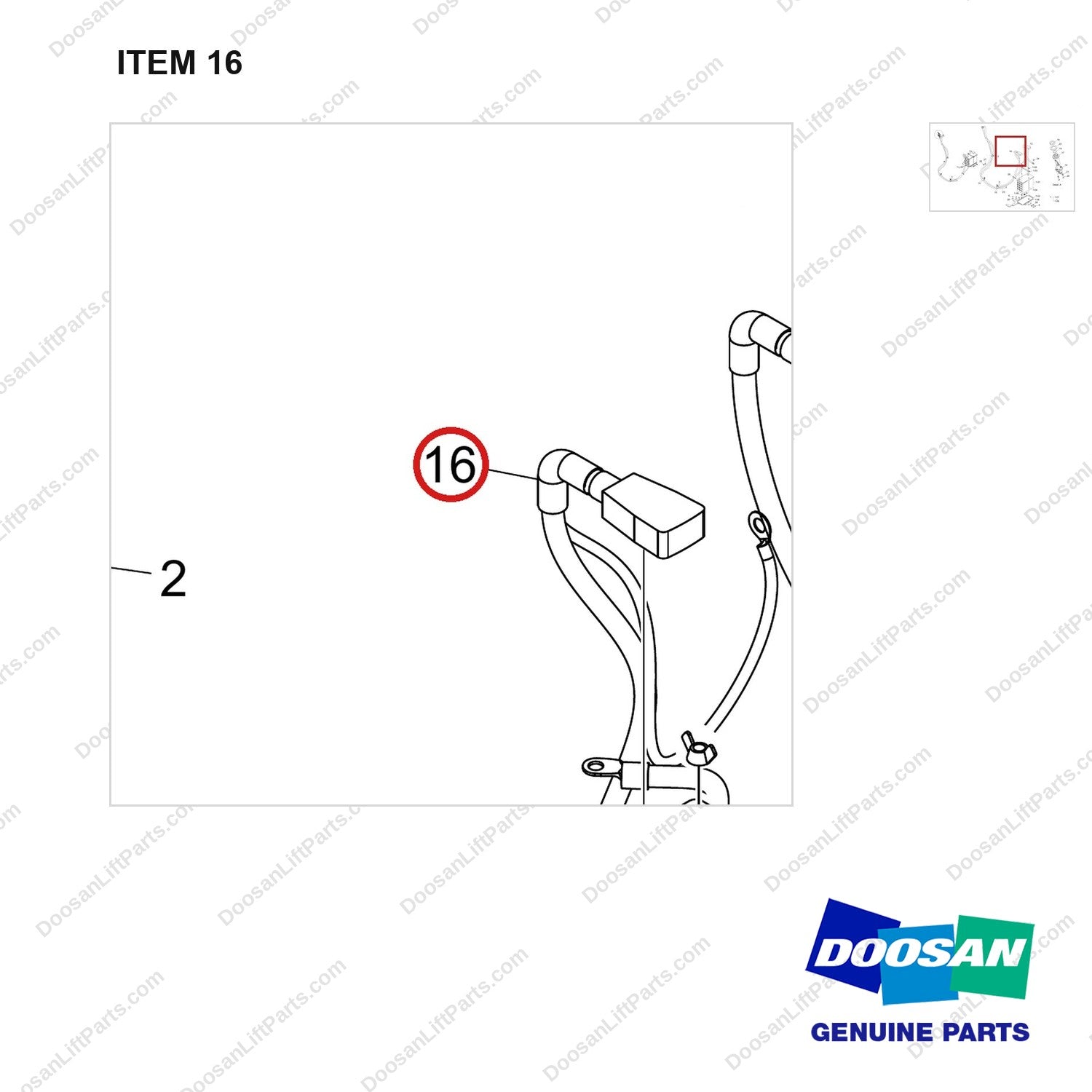 310203-12234 BATTERY GROUP;CE&UL - parts diagram, item 16 shown - genuine Doosan / Bobcat forklift part