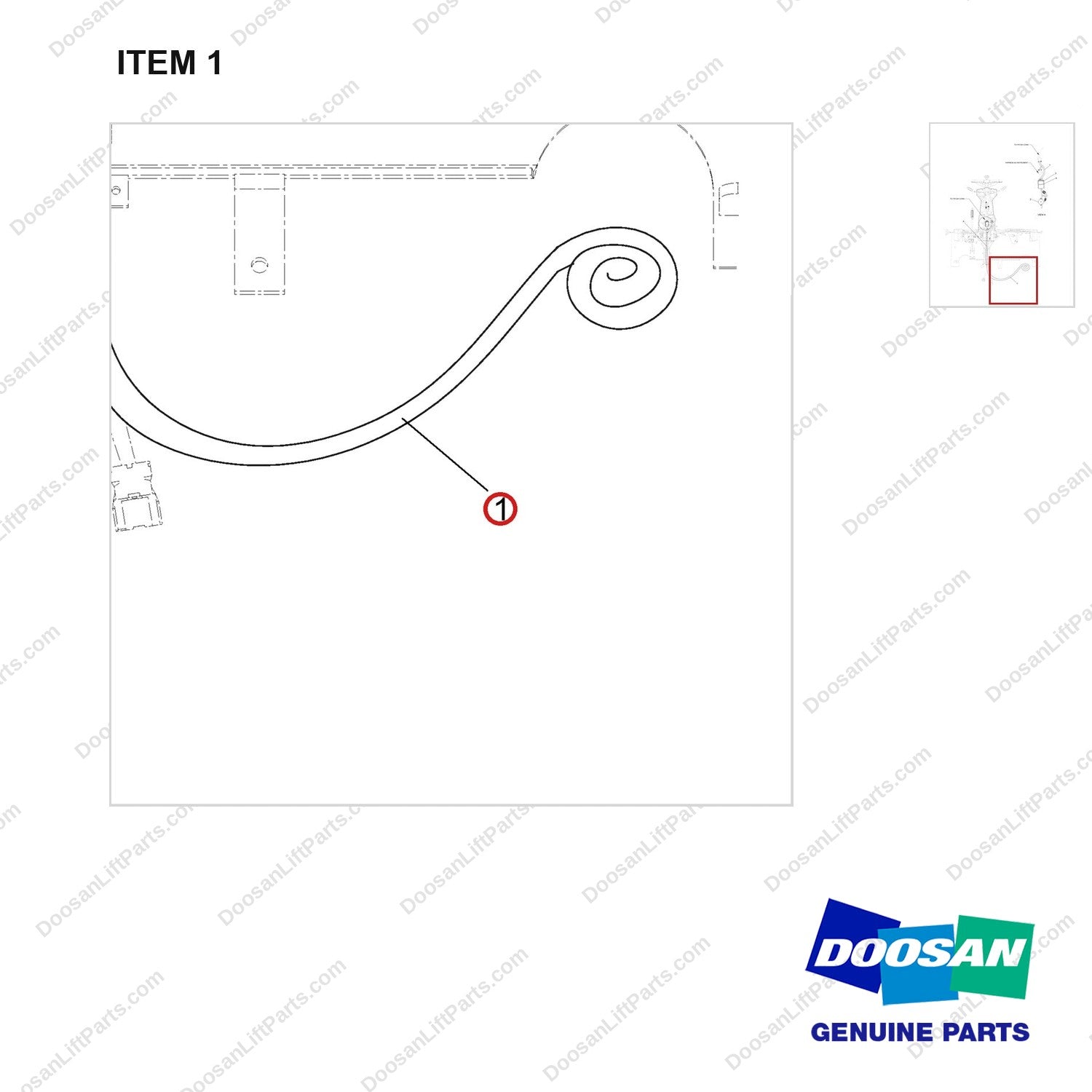 310207-00319 WIRING GROUP;DRIVE &LIFT ALARM - parts diagram, item 1 shown - genuine Doosan / Bobcat forklift part