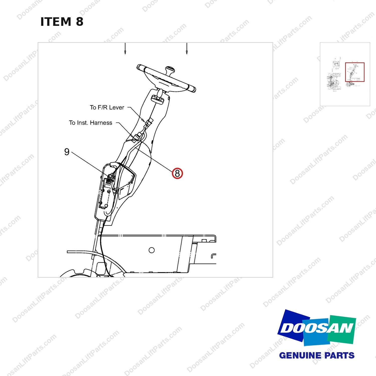 310207-01747 AUTOSHIFT AUTOSHIFT CONTROL,FCU;GC25E-5,HMC2. - parts diagram, item 8 shown - genuine Doosan / Bobcat forklift part