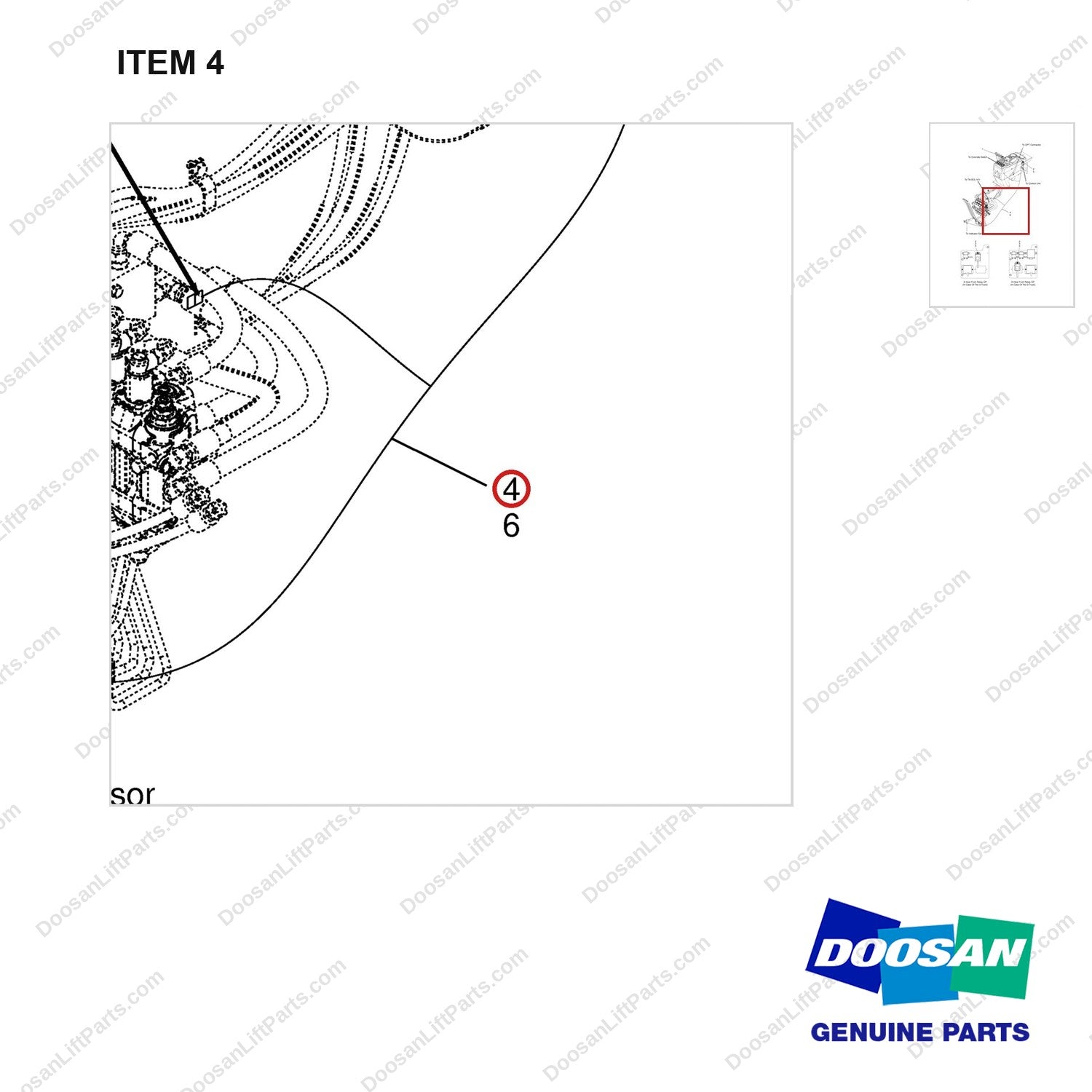 310207-01935 AUTO TILT LEVELING GP;TIER-3, OPC - parts diagram, item 4 shown - genuine Doosan / Bobcat forklift part