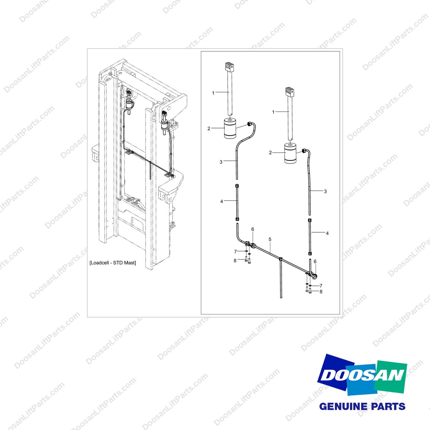 310207-05282 CHANGE OVER AR.;LOADCELL, 20TF,B - full parts diagram - genuine Doosan / Bobcat forklift part