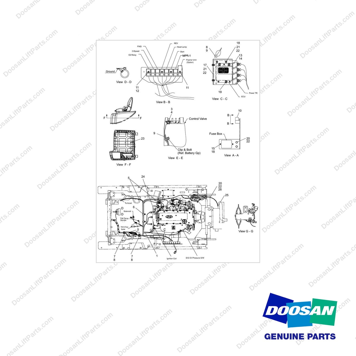 310207-06089 WIRE GROUP;T3 - full parts diagram - genuine Doosan / Bobcat forklift part