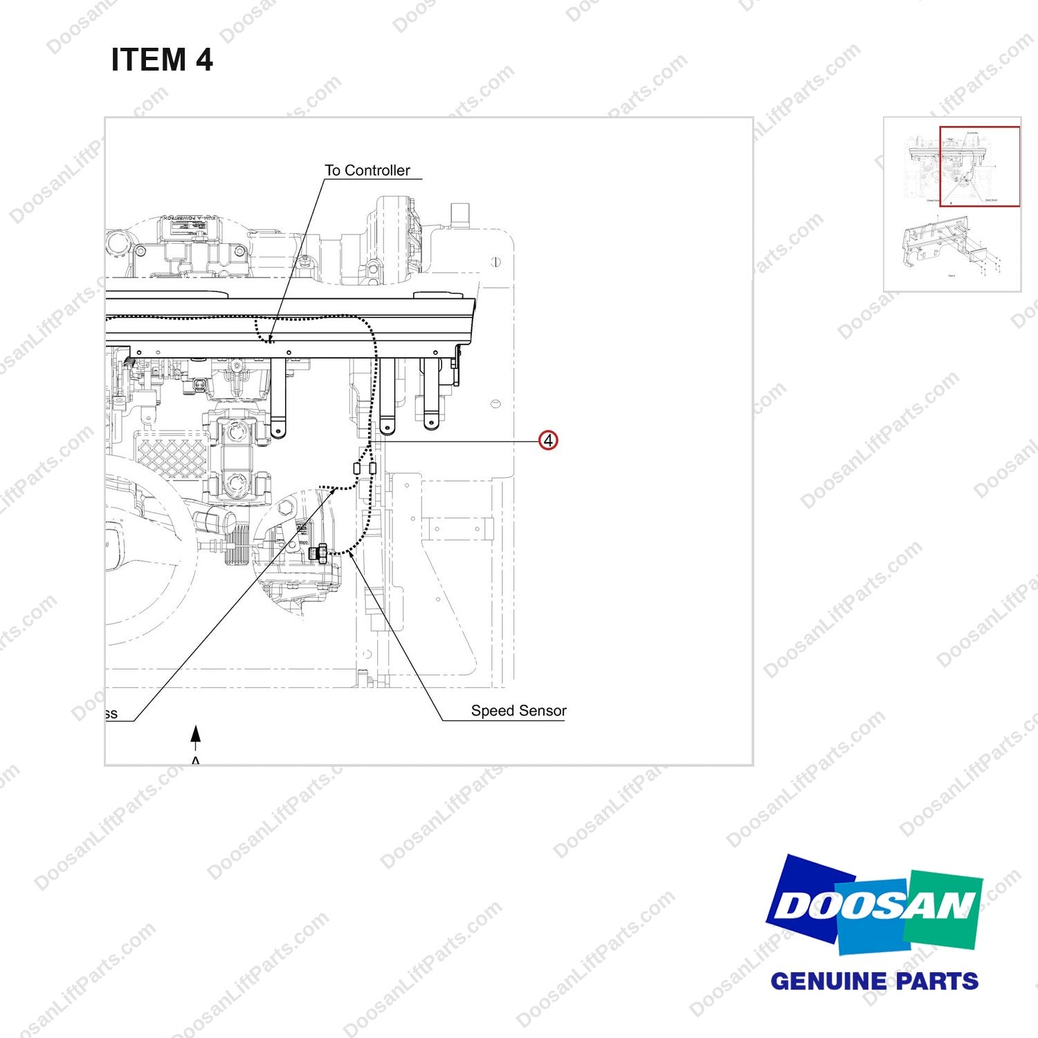 310207-08248 OPTION_AUTOSHIFT - parts diagram, item 4 shown - genuine Doosan / Bobcat forklift part