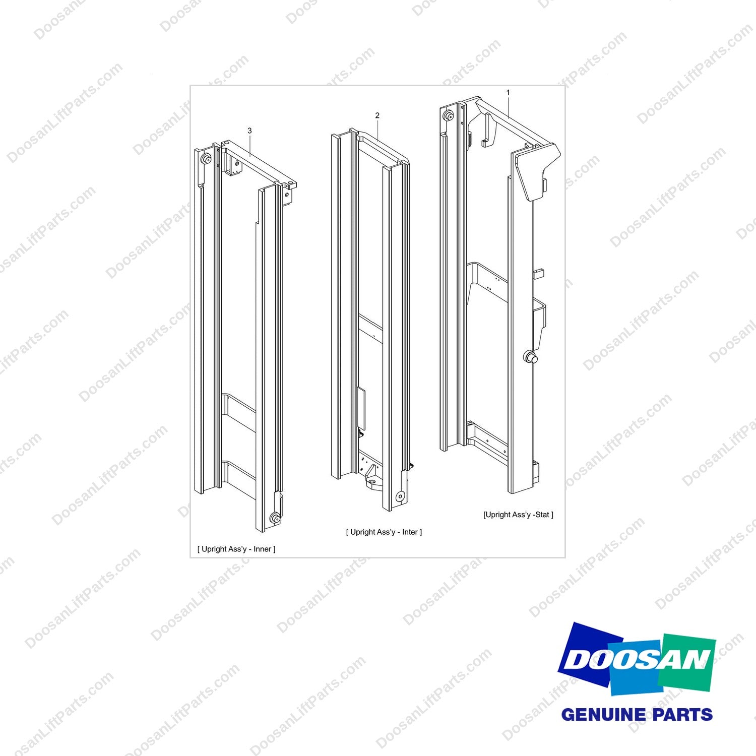310207-09351 MAST MAST AR.; FFT, MFH 6100, OAL 2690 - full parts diagram - genuine Doosan / Bobcat forklift part