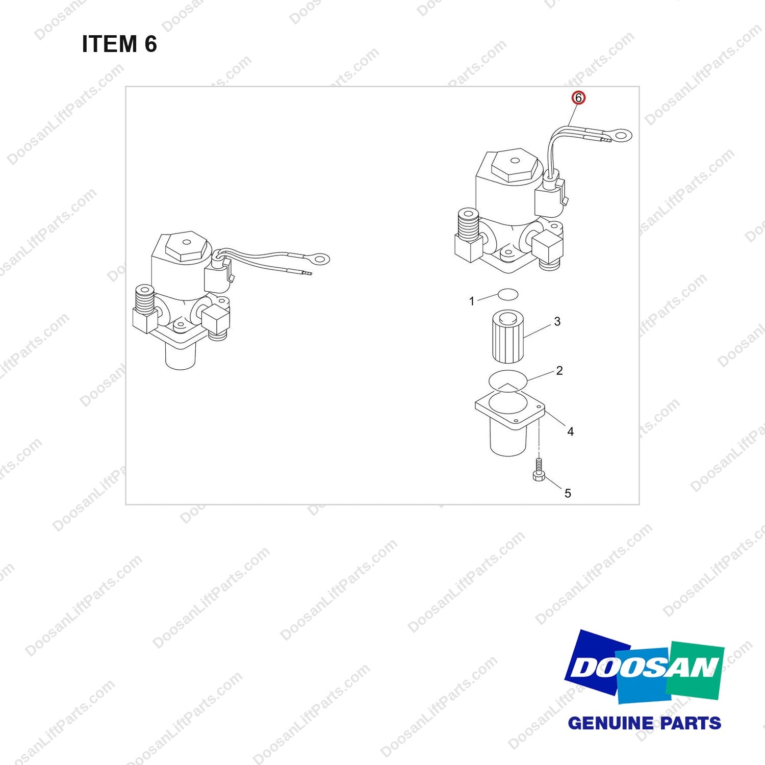310207-09764 CLEANER,AIR - full parts diagram, item 6 marked - genuine Doosan / Bobcat forklift part