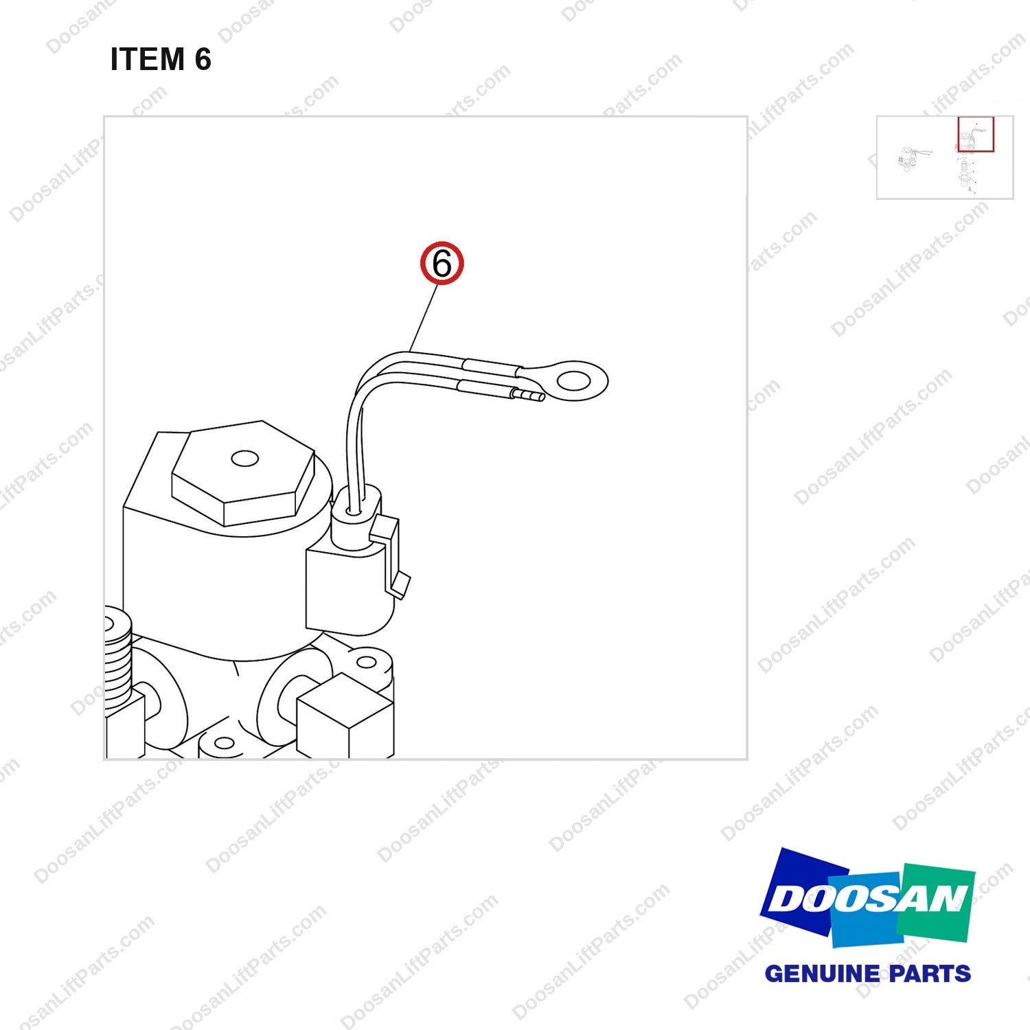 310207-09764 CLEANER,AIR - parts diagram, item 6 shown - genuine Doosan / Bobcat forklift part