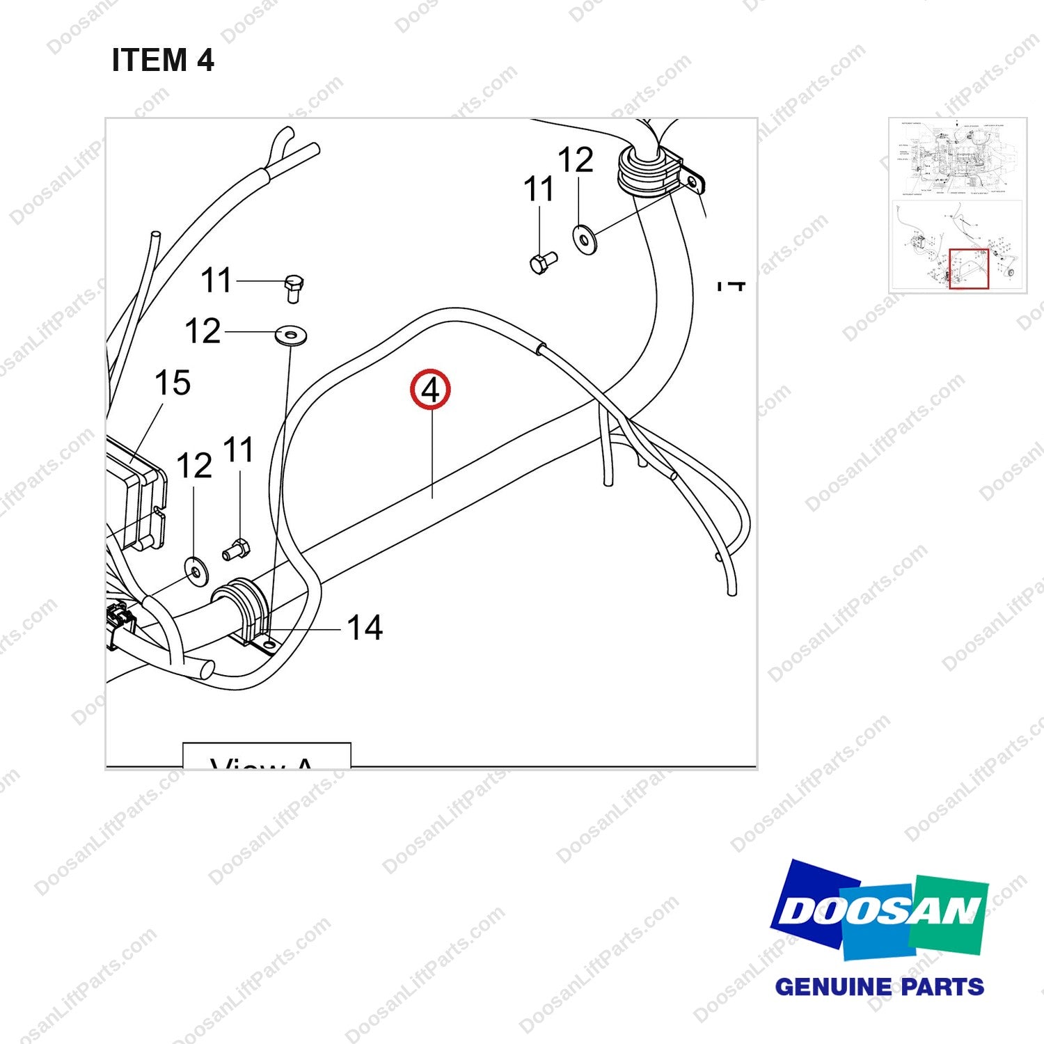 310207-09796 WIRE GROUP;GC45S-9(KUBOTA) - parts diagram, item 4 shown - genuine Doosan / Bobcat forklift part
