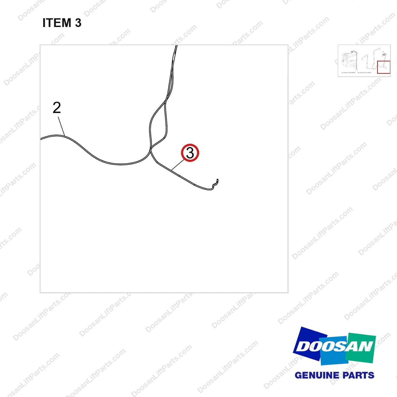 310207-12031 FRONT CAMERA SUB;DISPLAY AND CABLE - parts diagram, item 3 shown - genuine Doosan / Bobcat forklift part