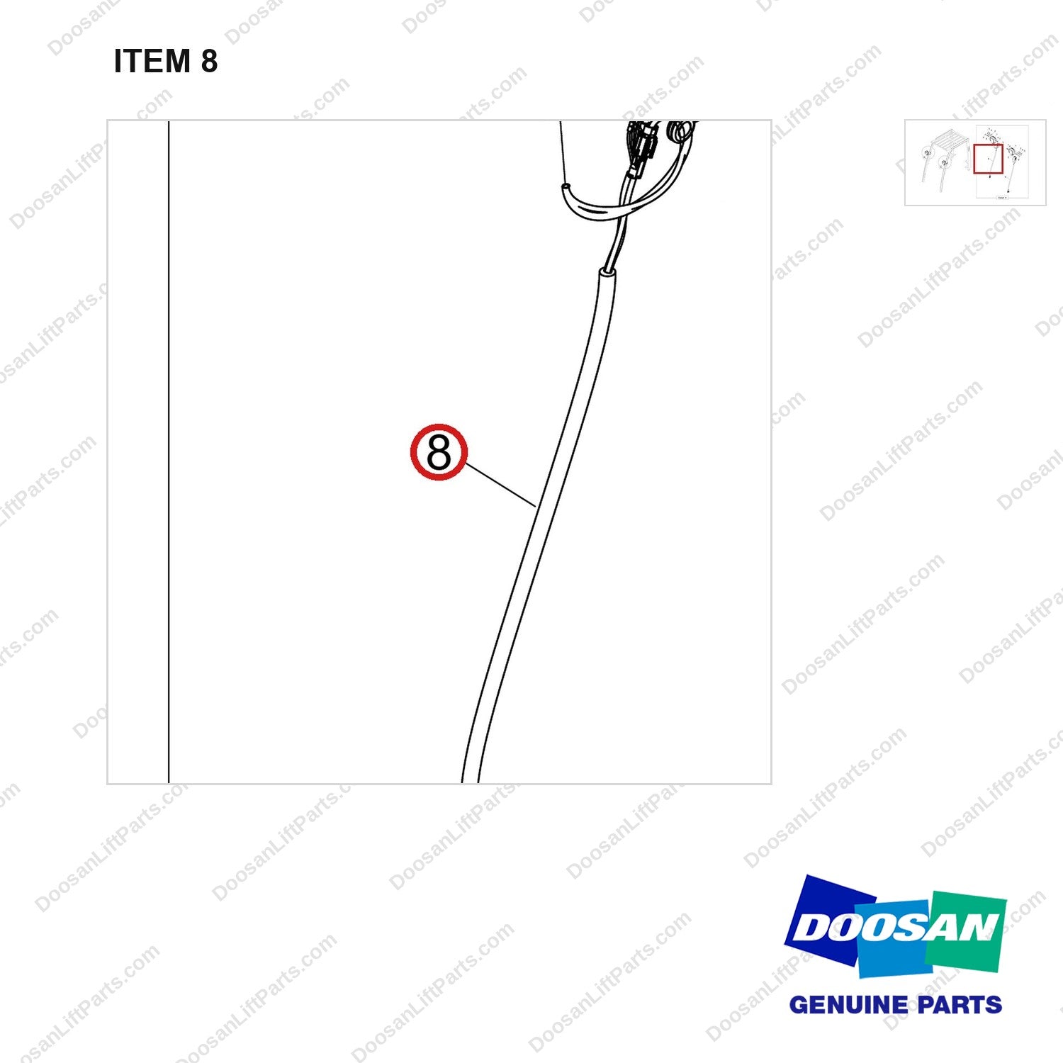 310207-12063 OPTION_WORKING LIGHT;GC15S-9 - parts diagram, item 8 shown - genuine Doosan / Bobcat forklift part