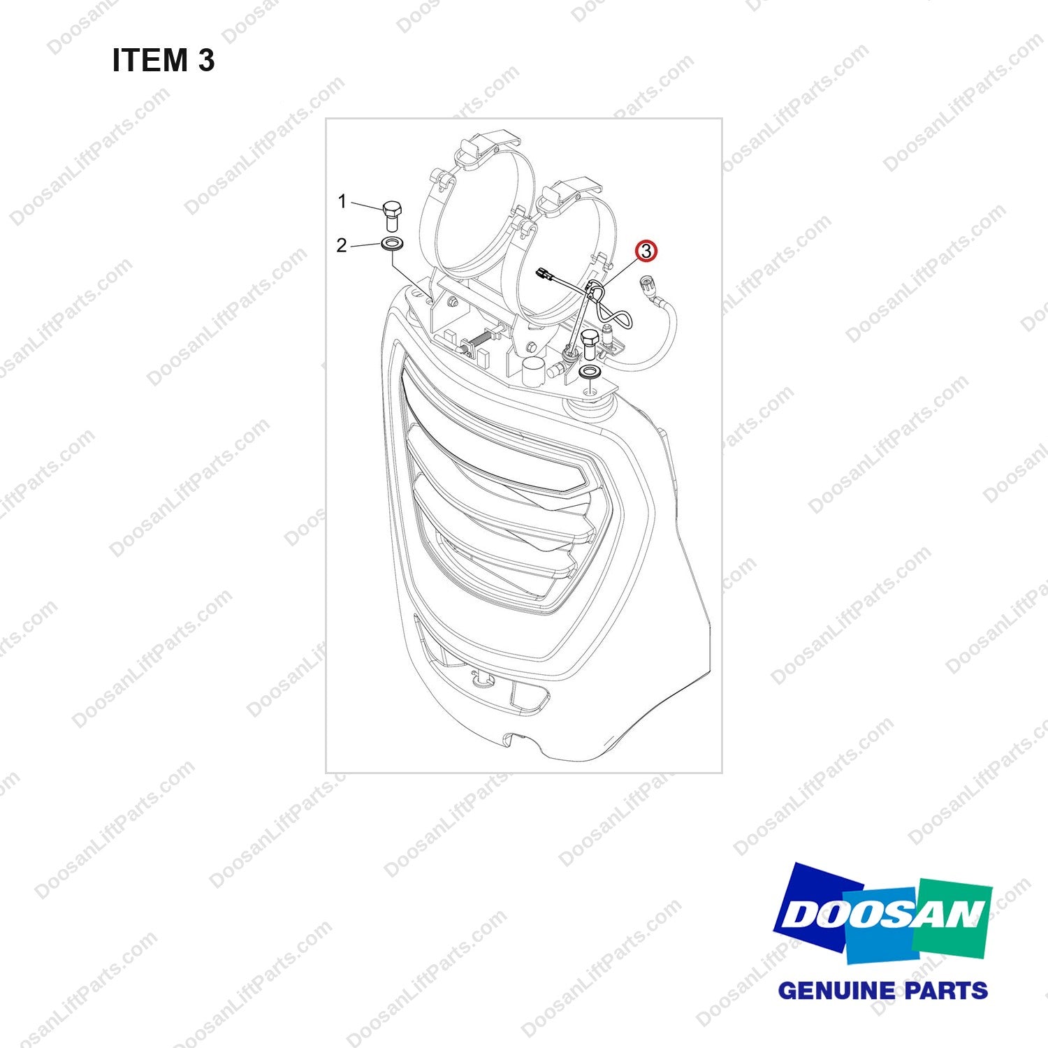 310207-12389 LP CRADLE LINE GROUP;GC15S-9, LF - full parts diagram, item 3 marked - genuine Doosan / Bobcat forklift part