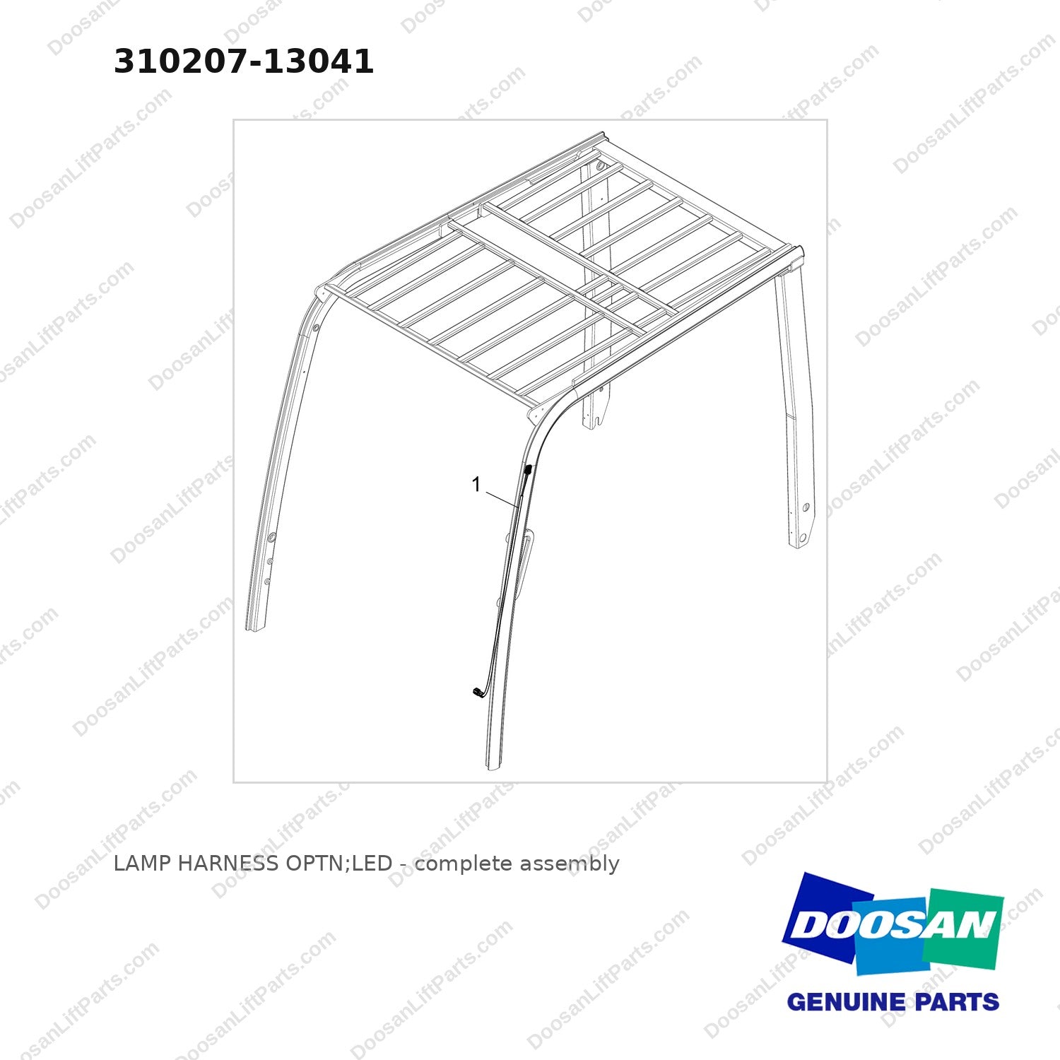 310207-13041 LAMP HARNESS OPTN;LED - full parts diagram - genuine Doosan / Bobcat forklift part