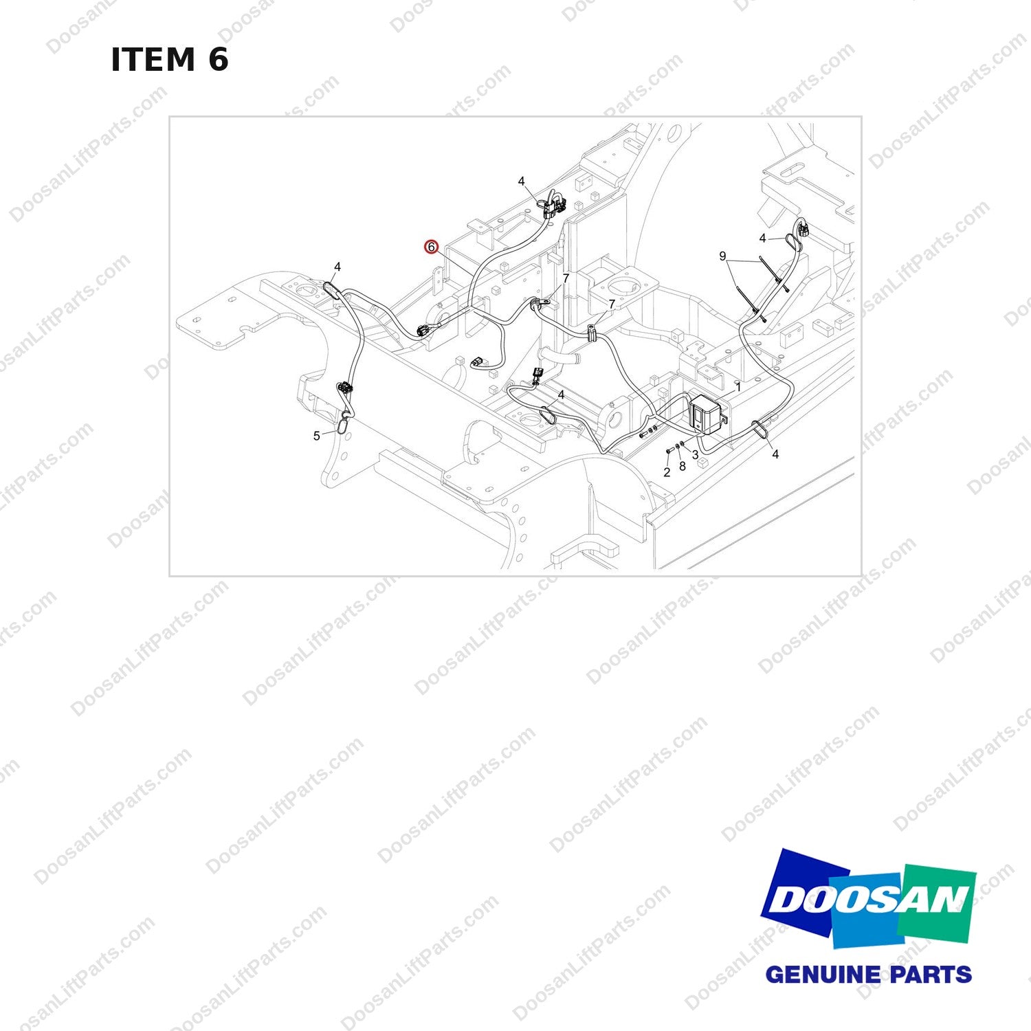 310207-13092 Guardian Stability System GSS OPTION;MTG GP H - full parts diagram, item 6 marked - genuine Doosan / Bobcat forklift part