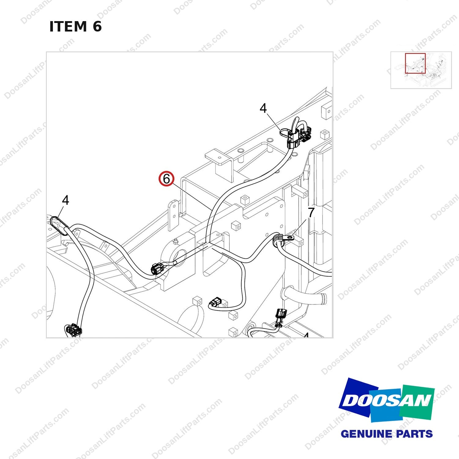 310207-13092 Guardian Stability System GSS OPTION;MTG GP H - parts diagram, item 6 shown - genuine Doosan / Bobcat forklift part