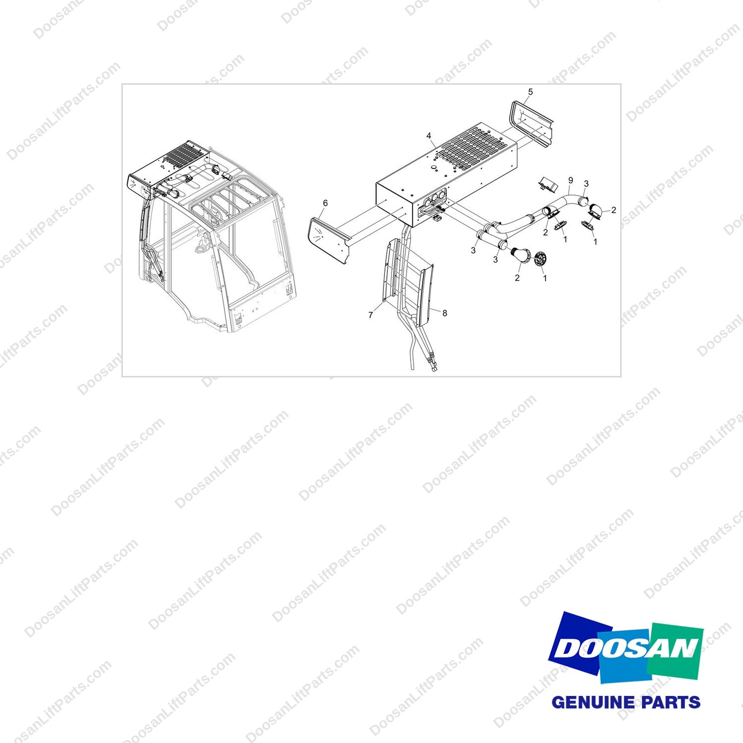 310207-13170 AIRCON SYSTEM;4T - full parts diagram - genuine Doosan / Bobcat forklift part