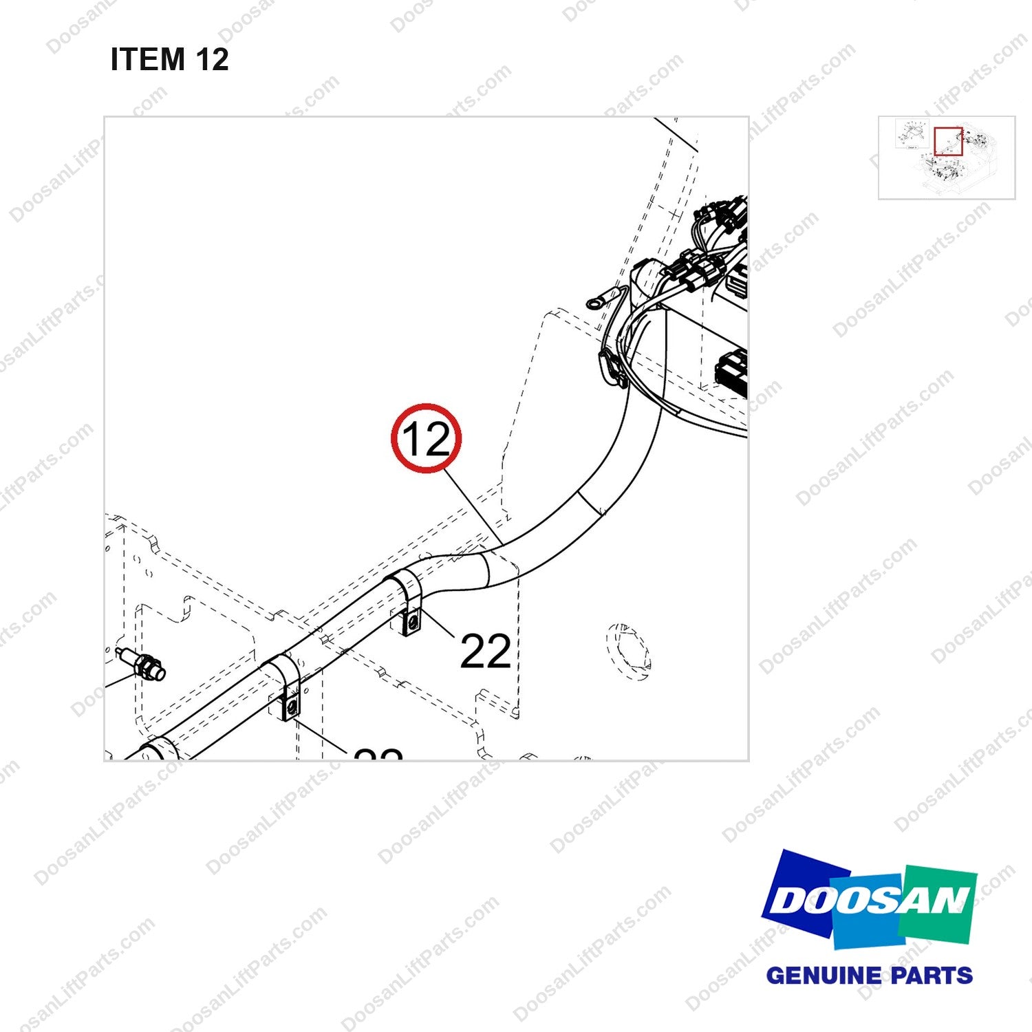 310207-13451 WIRE GROUP;B15T-7 PLUS, F/S - parts diagram, item 12 shown - genuine Doosan / Bobcat forklift part