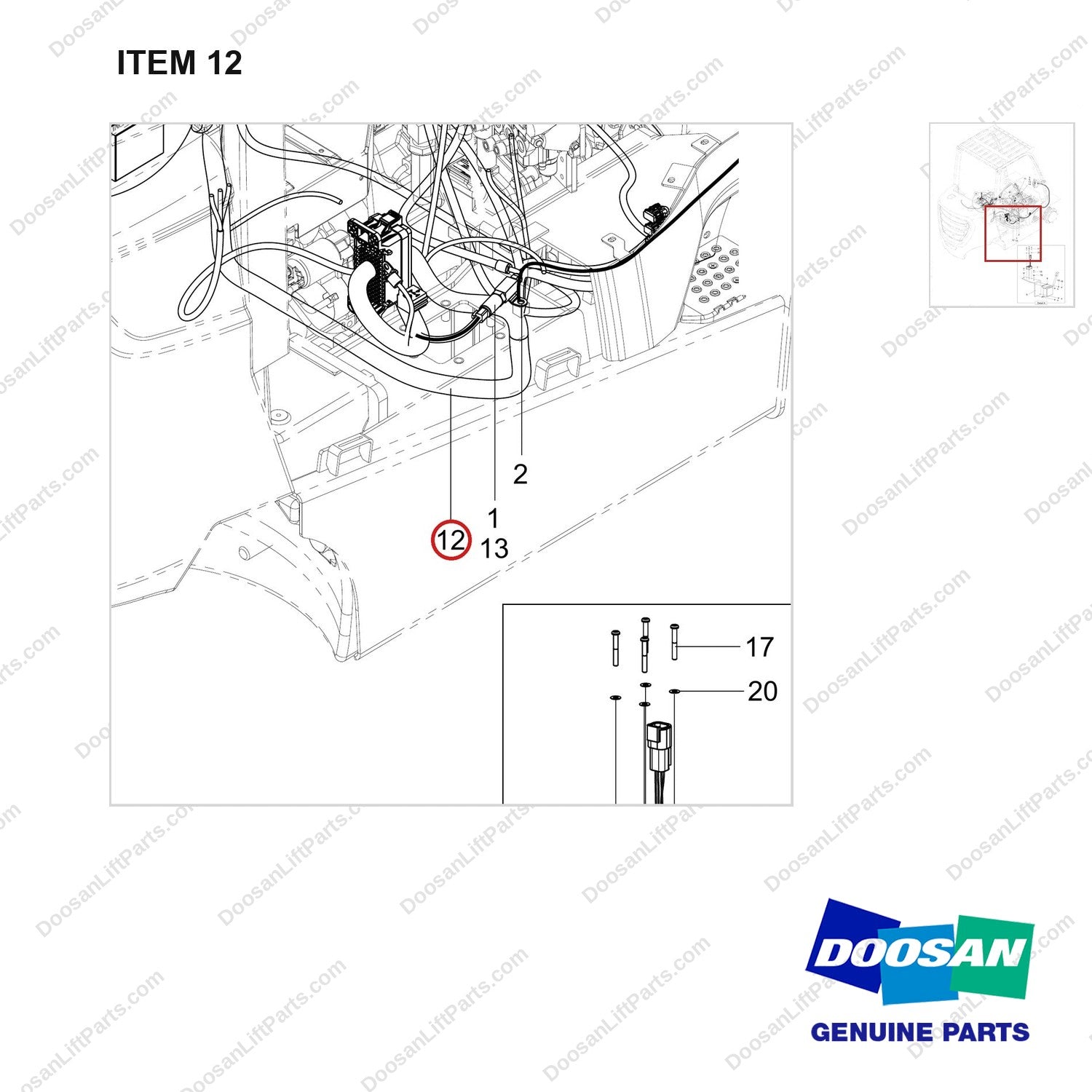 310207-13762 CH/OV AR-INFOLINK READY;CGC45S-9 - parts diagram, item 12 shown - genuine Doosan / Bobcat forklift part