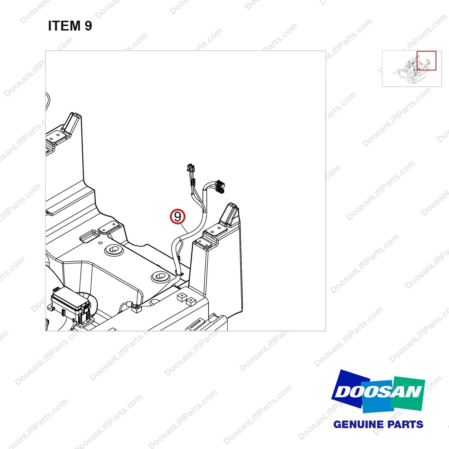 310207-13839 CH/OV AR-INFOLINK;CGC25S-9,NEW GCT - parts diagram, item 9 shown - genuine Doosan / Bobcat forklift part