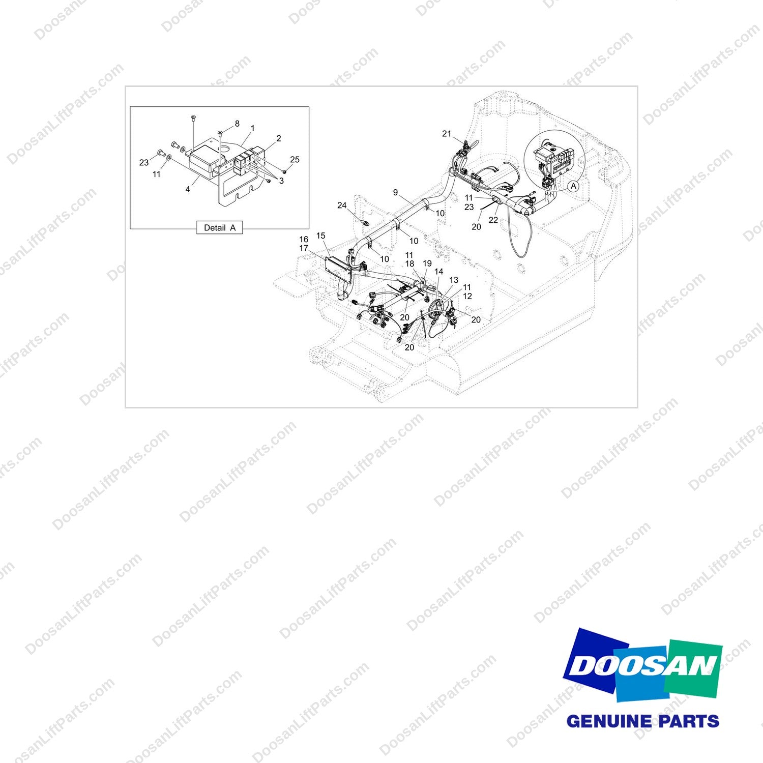 310207-14228 WIRE GROUP;B16/20X-7 PLUS, F/S - full parts diagram - genuine Doosan / Bobcat forklift part