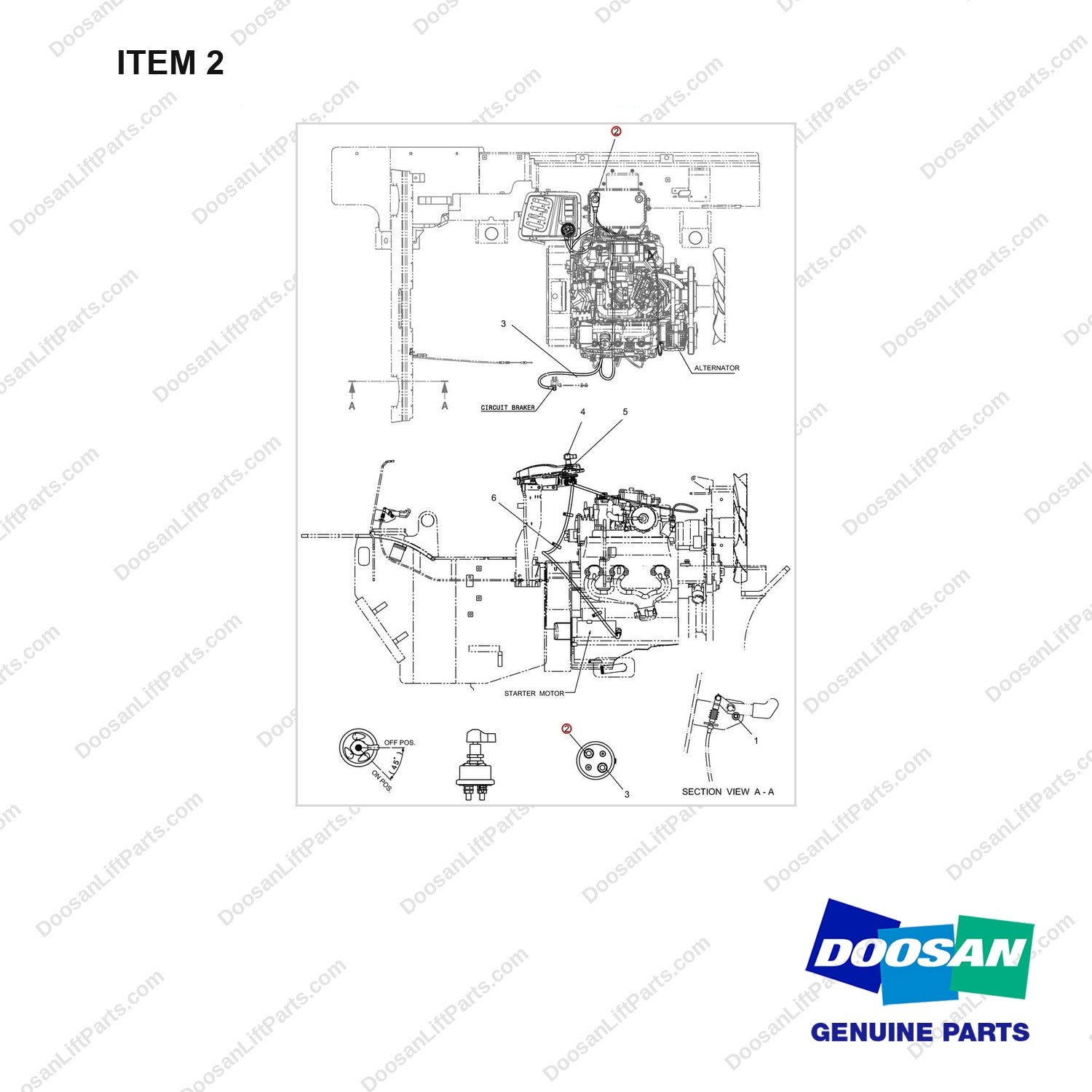 310401-01020 CHANGEOVER;EU - full parts diagram, item 2 marked - genuine Doosan / Bobcat forklift part