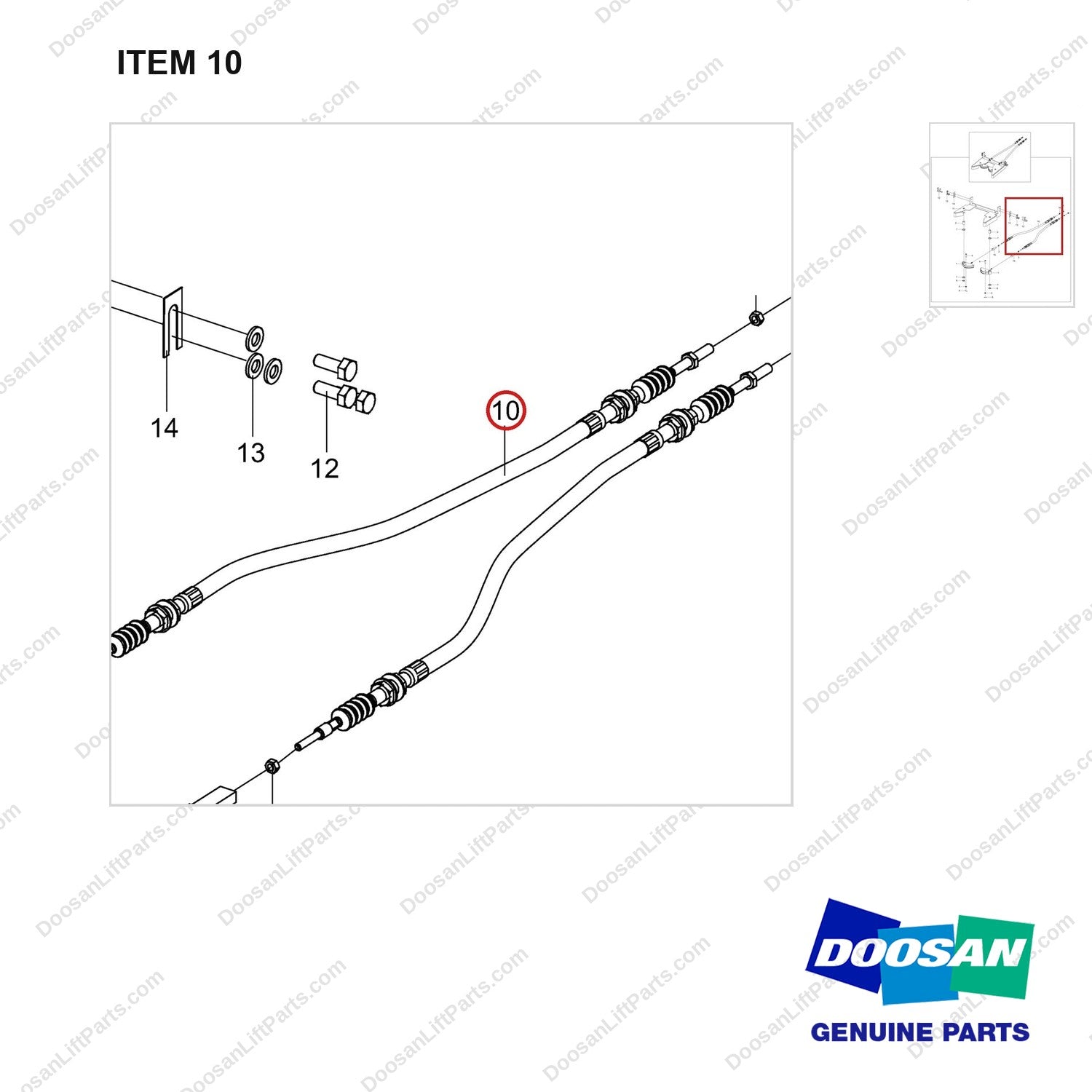 310401-02866 CLAMP;PALLET;CHEAP - parts diagram, item 10 shown - genuine Doosan / Bobcat forklift part