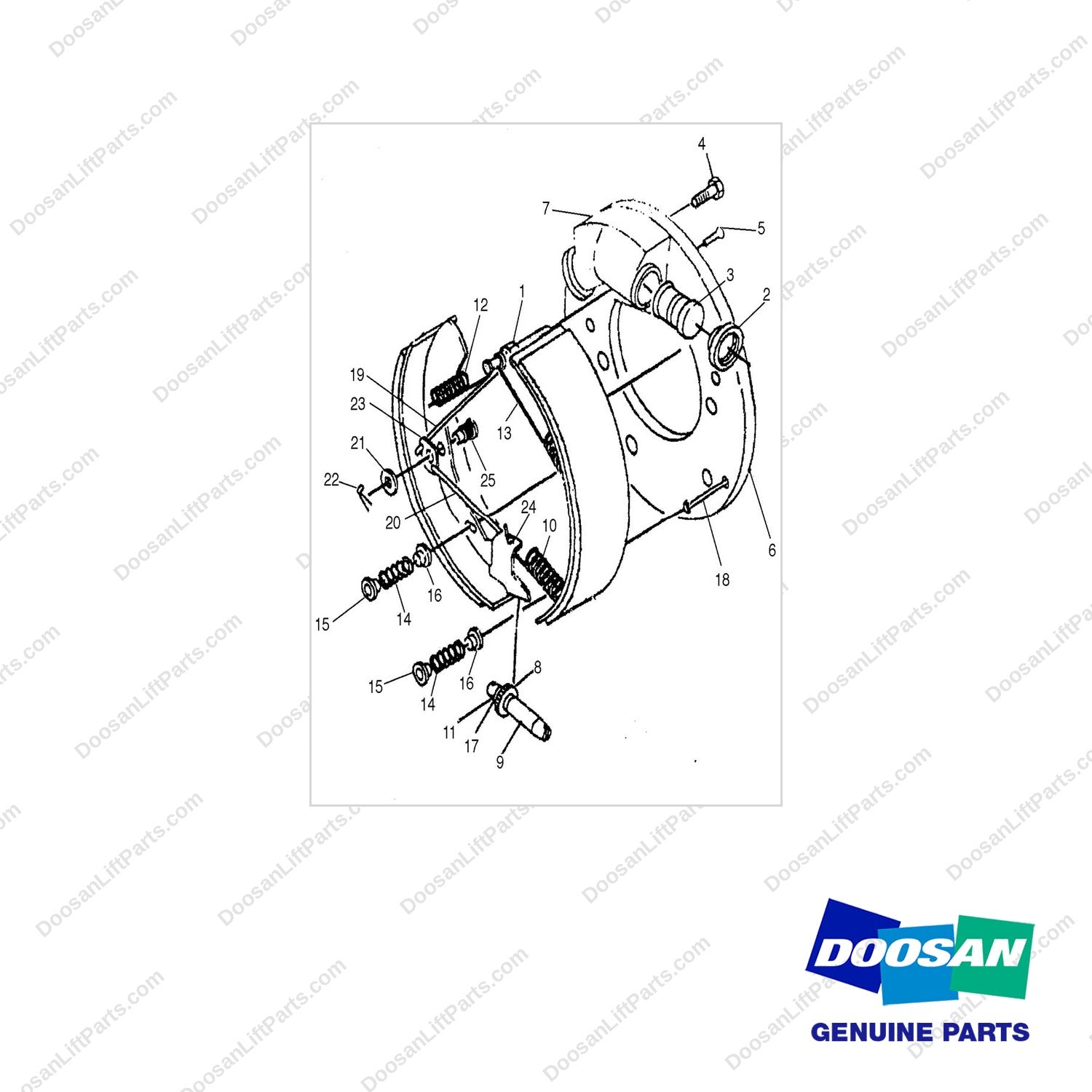 343173 BRAKE AS - (RH) - full parts diagram - genuine Doosan / Bobcat forklift part