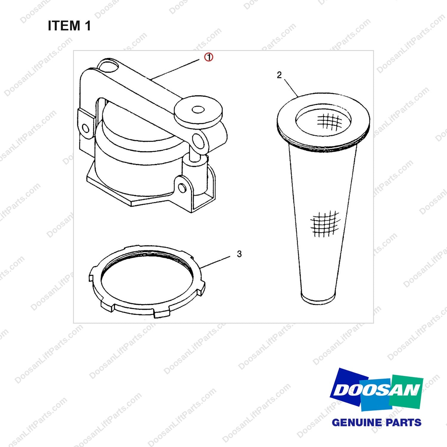 380086 CHANGE OVER AR. DIESEL TO DS - 4.2482 & 1004 E/G(2/3) - full parts diagram, item 1 marked - genuine Doosan / Bobcat forklift part