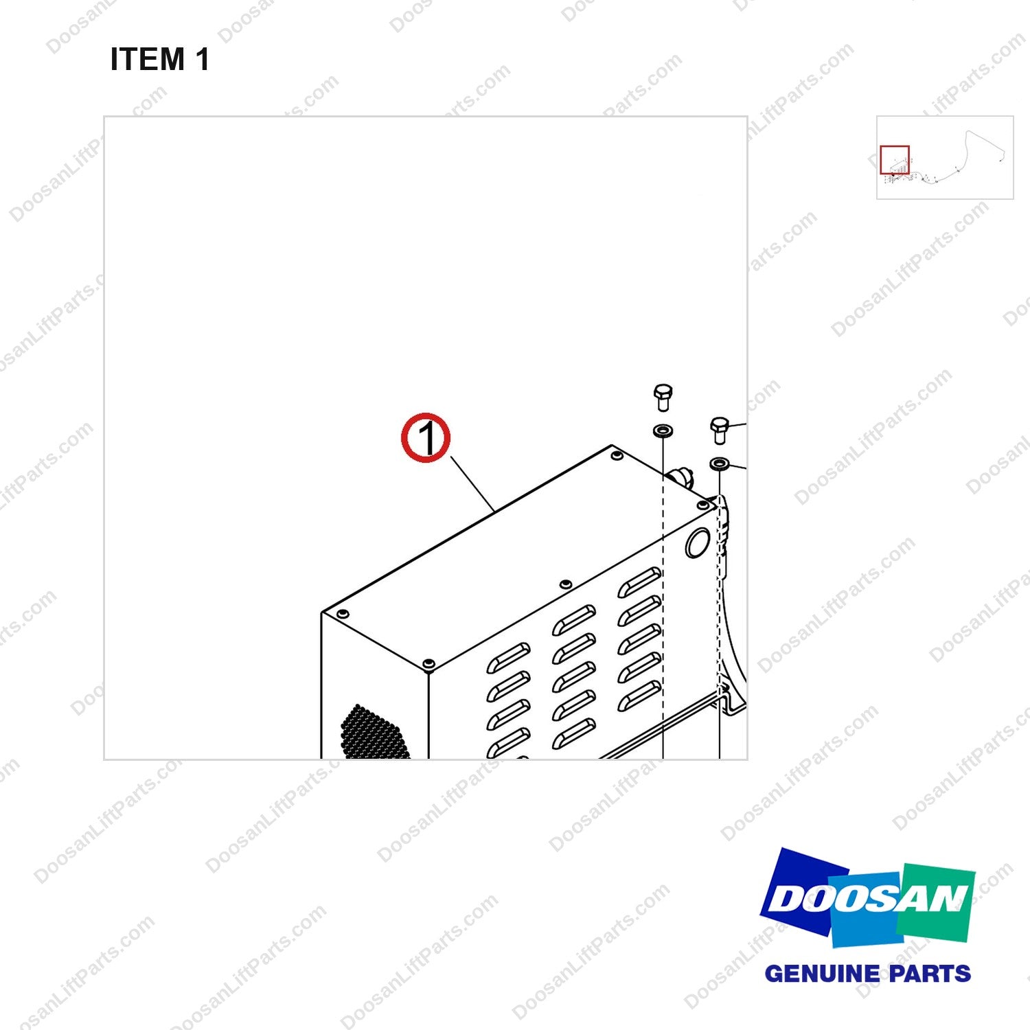 400102-00639 AIR COMPRESSOR GP;LINE PART,81KW - parts diagram, item 1 shown - genuine Doosan / Bobcat forklift part