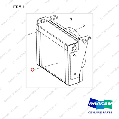 400206-00259 COOLER ASSY,OIL; REMOTE OIL COOLER - full parts diagram, item 1 marked - genuine Doosan / Bobcat forklift part