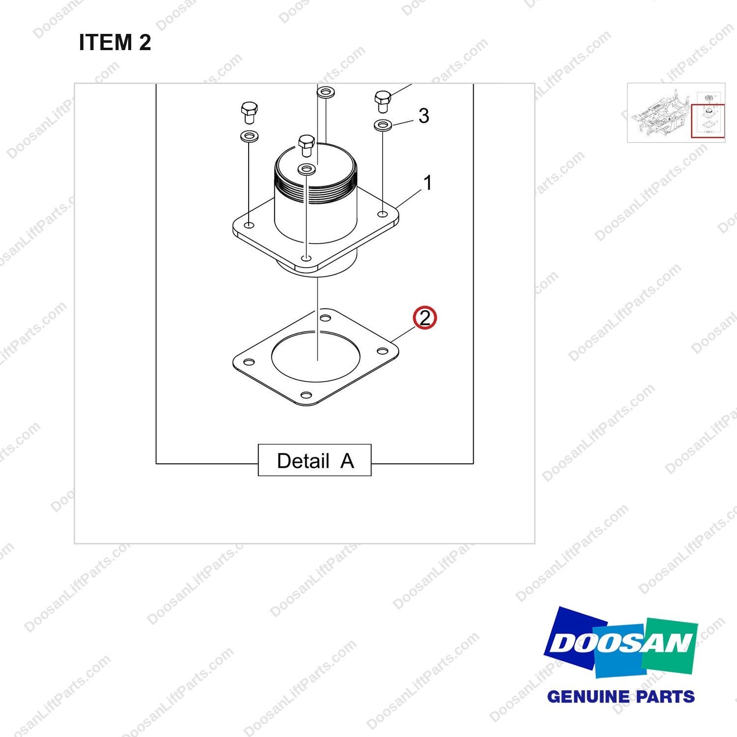 400602-01618 FUEL SYSTEM,CAP;STD - parts diagram, item 2 shown - genuine Doosan / Bobcat forklift part