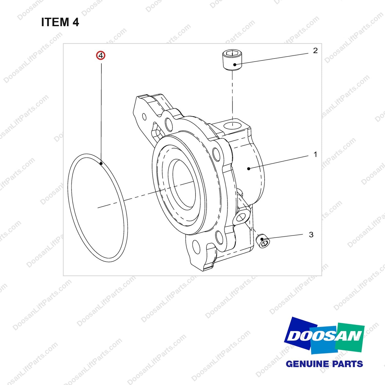 401002-02252 COVER ASSY;FWD - full parts diagram, item 4 marked - genuine Doosan / Bobcat forklift part