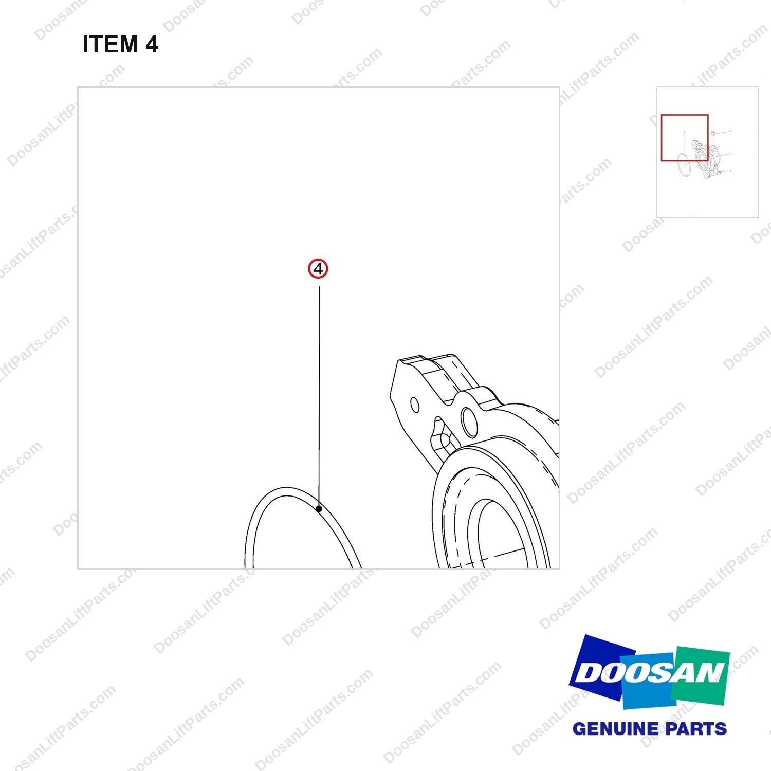 401002-02252 COVER ASSY;FWD - parts diagram, item 4 shown - genuine Doosan / Bobcat forklift part