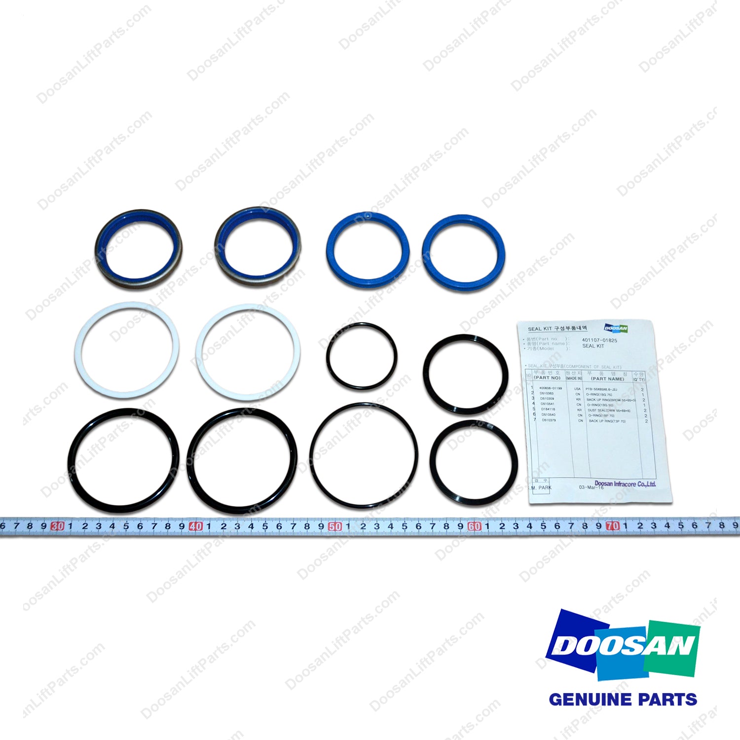 Seal Kit;power Steer Cyl - Doosan Forklift Part 401107-01825