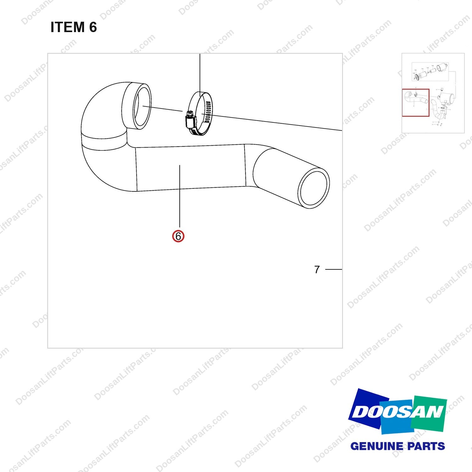 420101-01822 CLEANER ASSY,AIR;GC15/18/20SC-9 - parts diagram, item 6 shown - genuine Doosan / Bobcat forklift part
