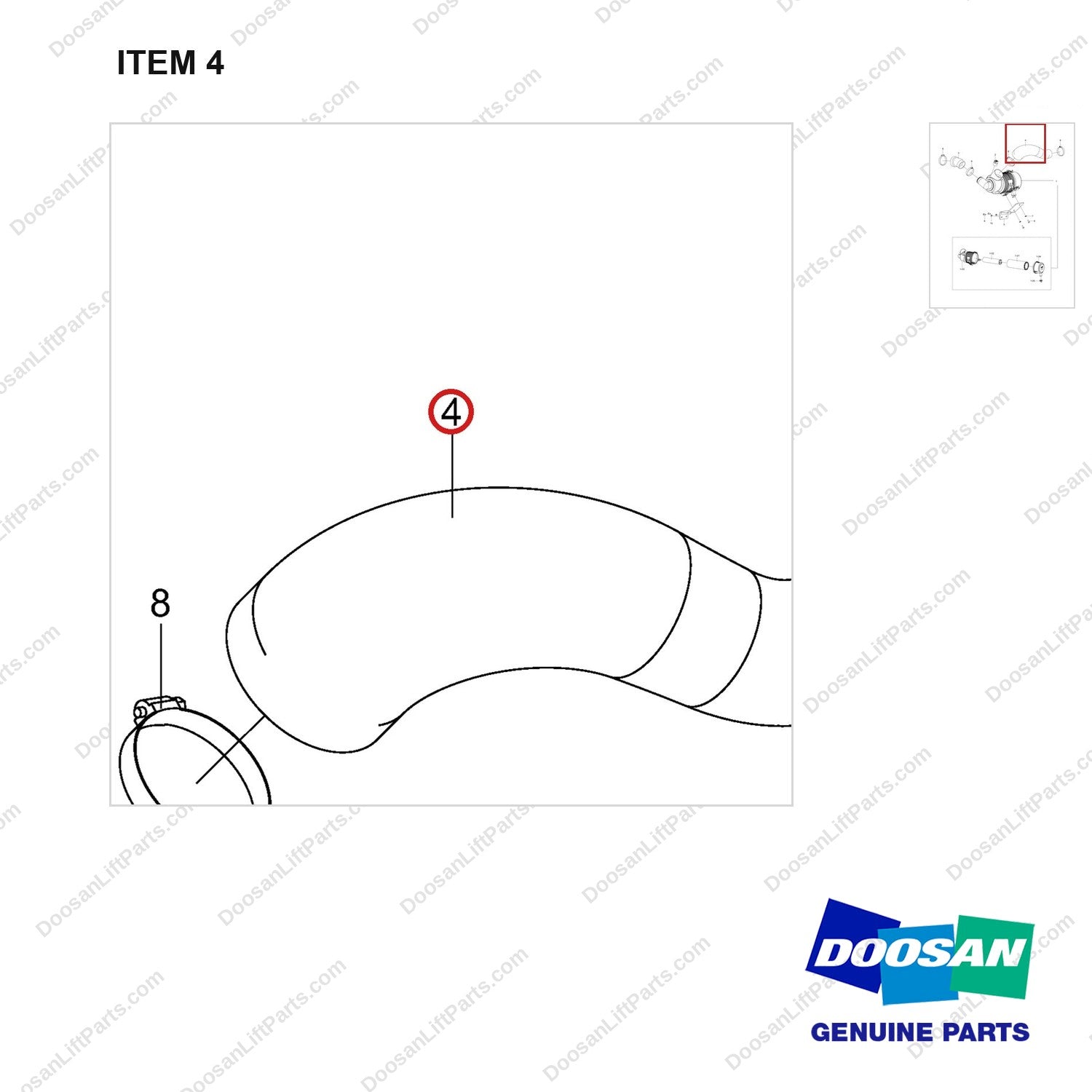 420101-02078 INTAKE GROUP;GC45S-9,PSI4.3L - parts diagram, item 4 shown - genuine Doosan / Bobcat forklift part