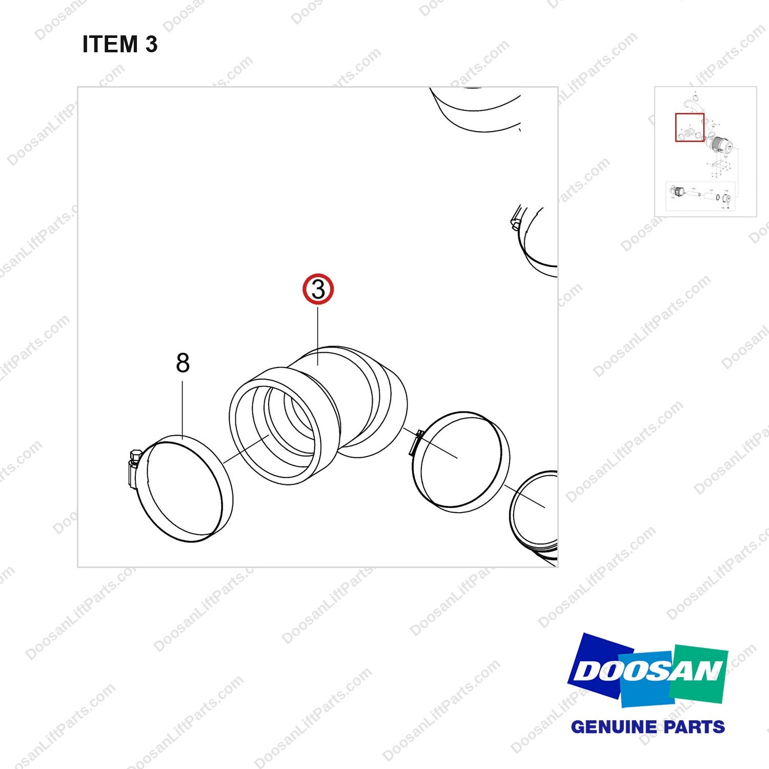 420101-02374 INTAKE GROUP;GC45S-9(KUBOTA) - parts diagram, item 3 shown - genuine Doosan / Bobcat forklift part