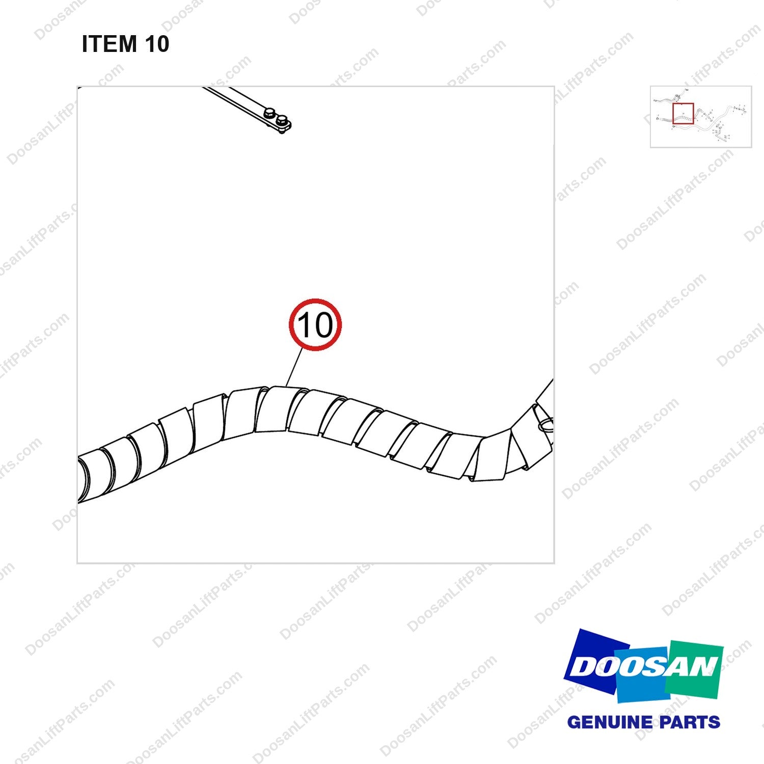 420101-03045 OPTION;HEATER INHOUSE - parts diagram, item 10 shown - genuine Doosan / Bobcat forklift part
