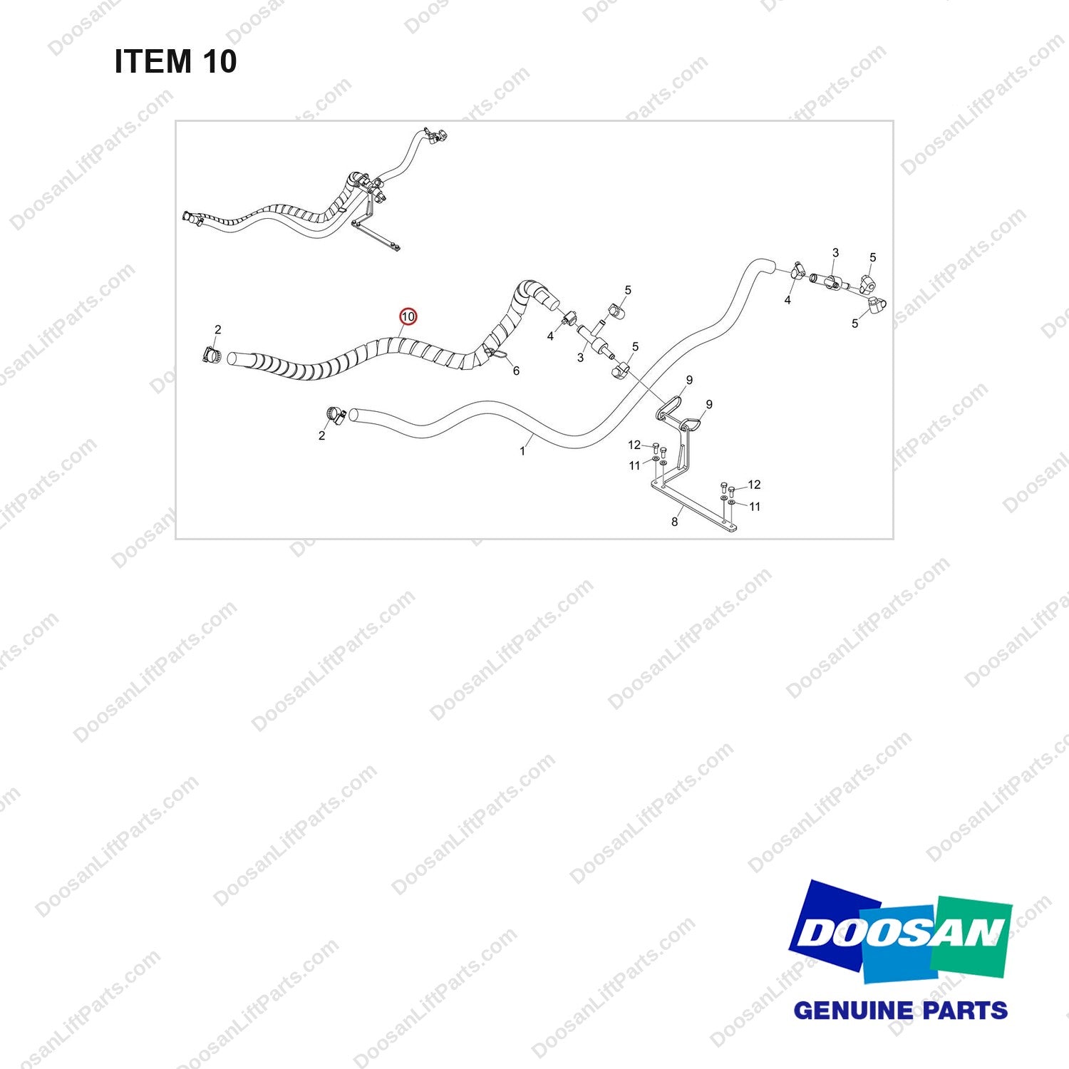 420101-03045 OPTION;HEATER INHOUSE - full parts diagram, item 10 marked - genuine Doosan / Bobcat forklift part