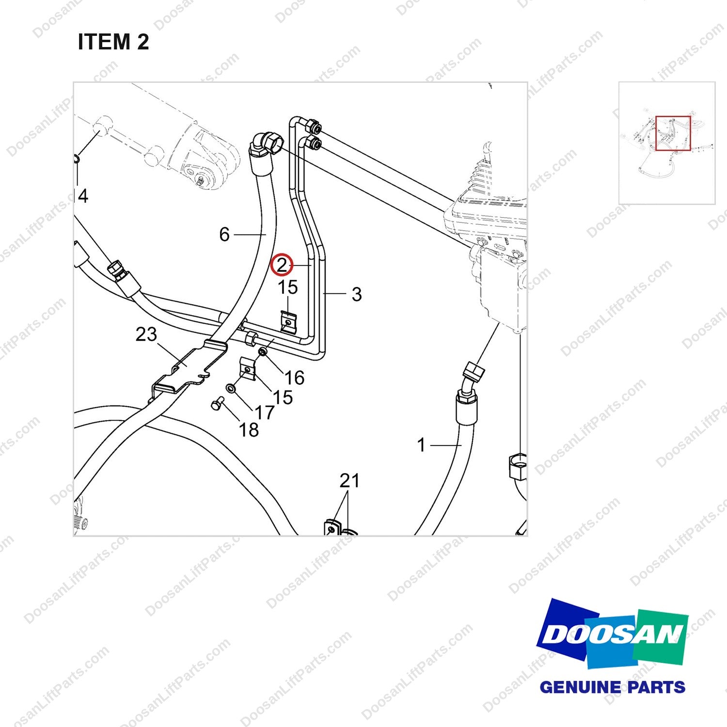 420105-03316 HOSE GROUP,HYDRAULIC;M/O - parts diagram, item 2 shown - genuine Doosan / Bobcat forklift part