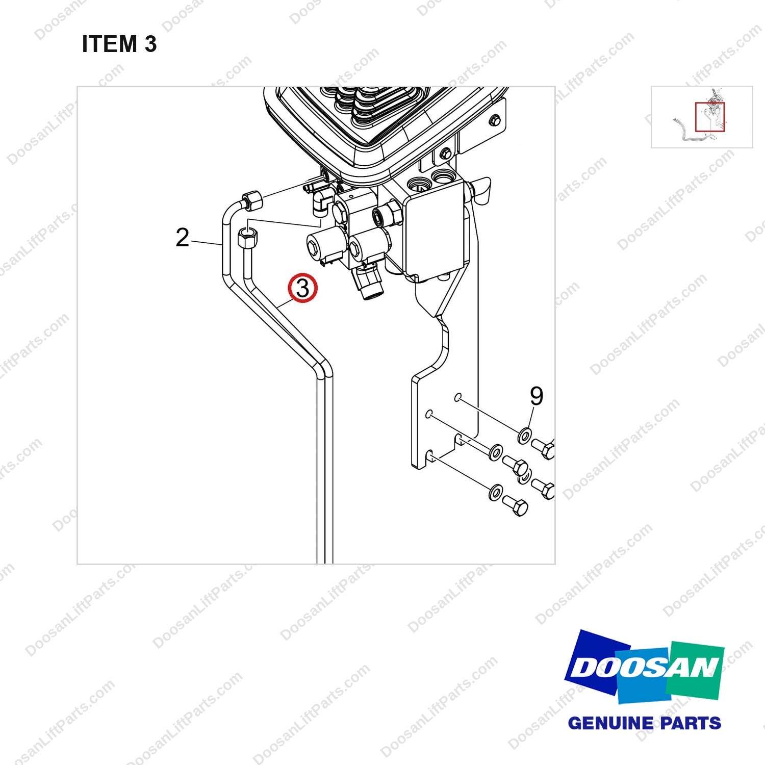 420105-06055 MAIN C_V GROUP;3 SECTION,3 LEVER - parts diagram, item 3 shown - genuine Doosan / Bobcat forklift part