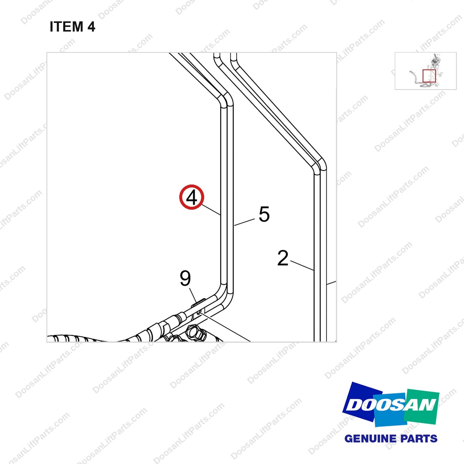 420105-06056 MAIN C_V GROUP;4 SECTION,4 LEVER - parts diagram, item 4 shown - genuine Doosan / Bobcat forklift part
