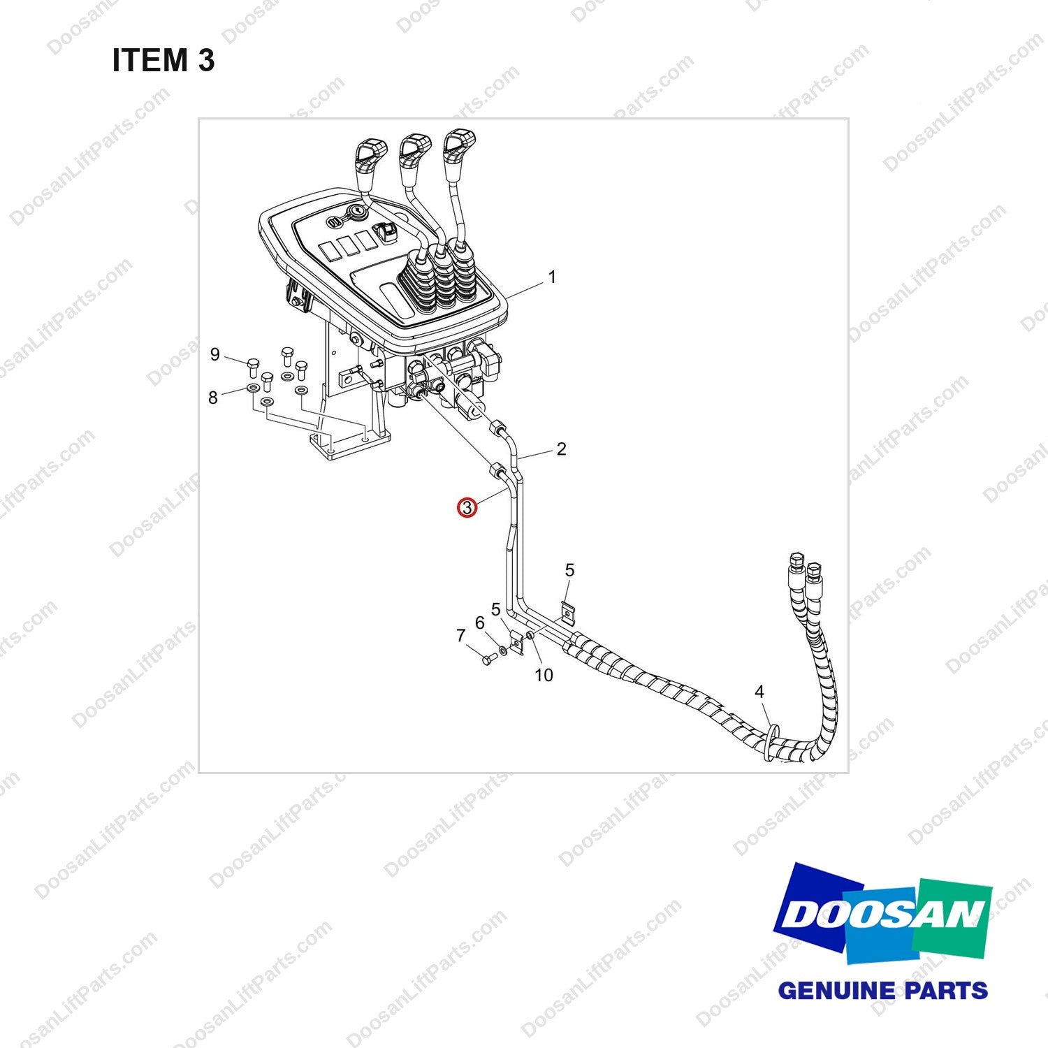 420105-06110 MAIN C_V GROUP;3SEC/3LEV,INFOLINK - full parts diagram, item 3 marked - genuine Doosan / Bobcat forklift part