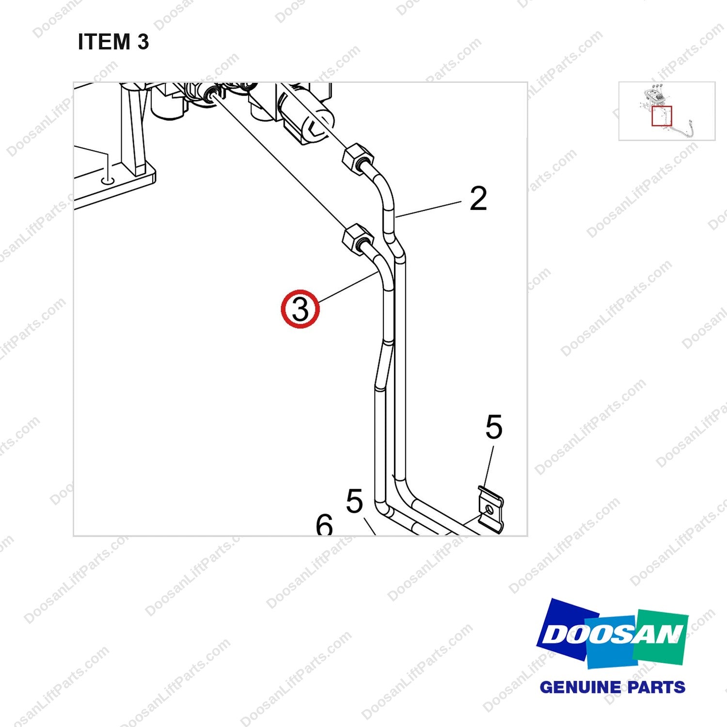 420105-06110 MAIN C_V GROUP;3SEC/3LEV,INFOLINK - parts diagram, item 3 shown - genuine Doosan / Bobcat forklift part