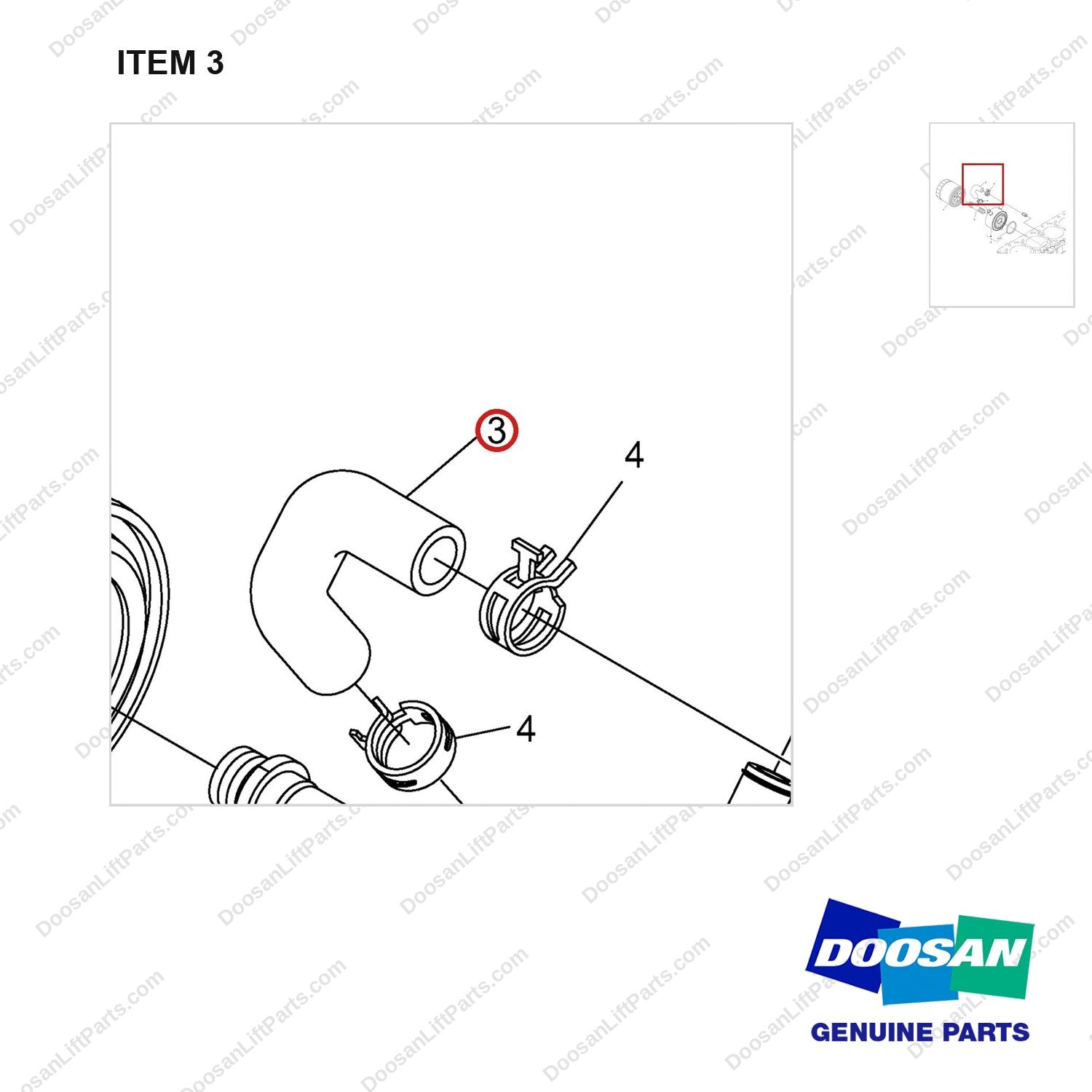 420107-01127 OIL COOLER GP - parts diagram, item 3 shown - genuine Doosan / Bobcat forklift part