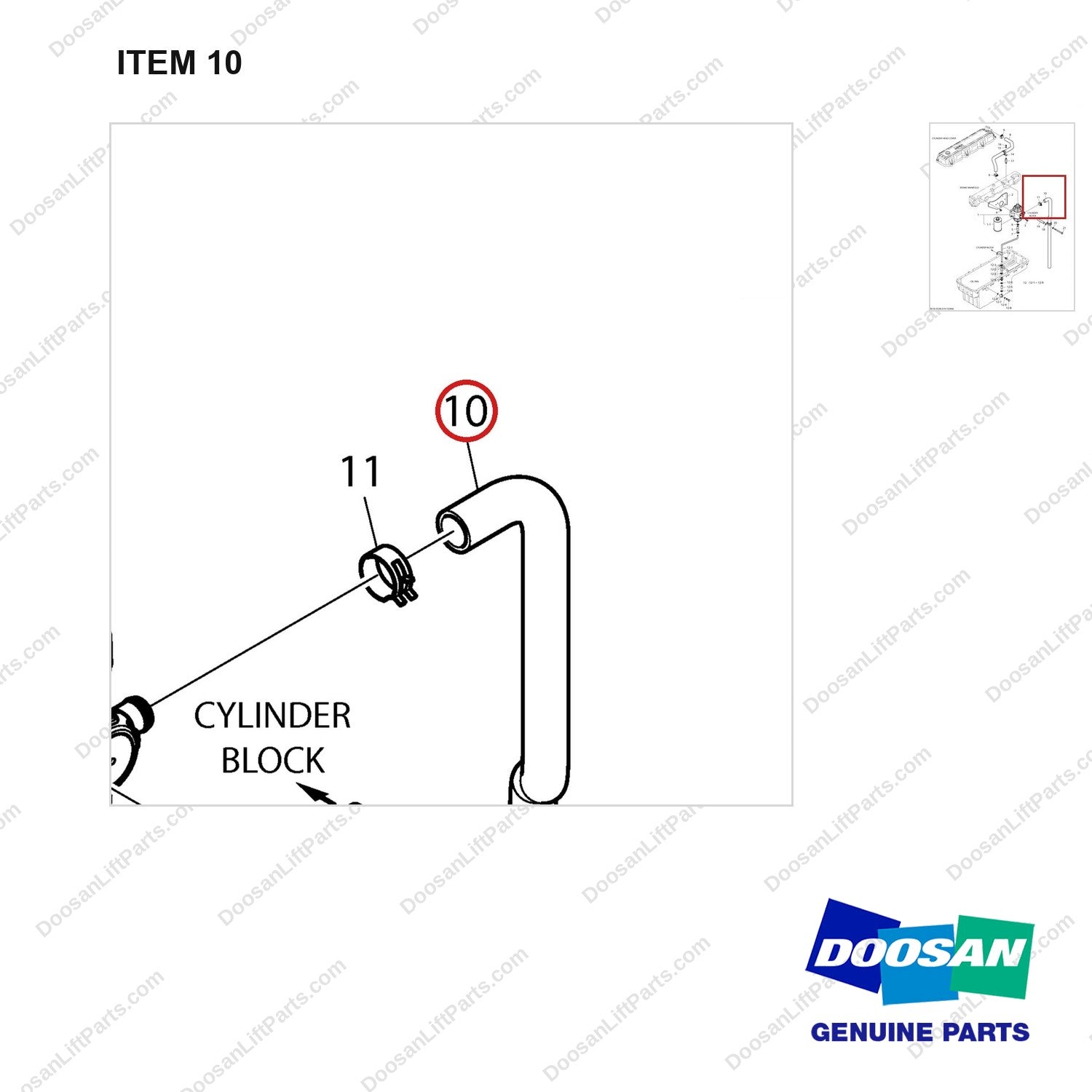 420108-01421 BREATHER - parts diagram, item 10 shown - genuine Doosan / Bobcat forklift part