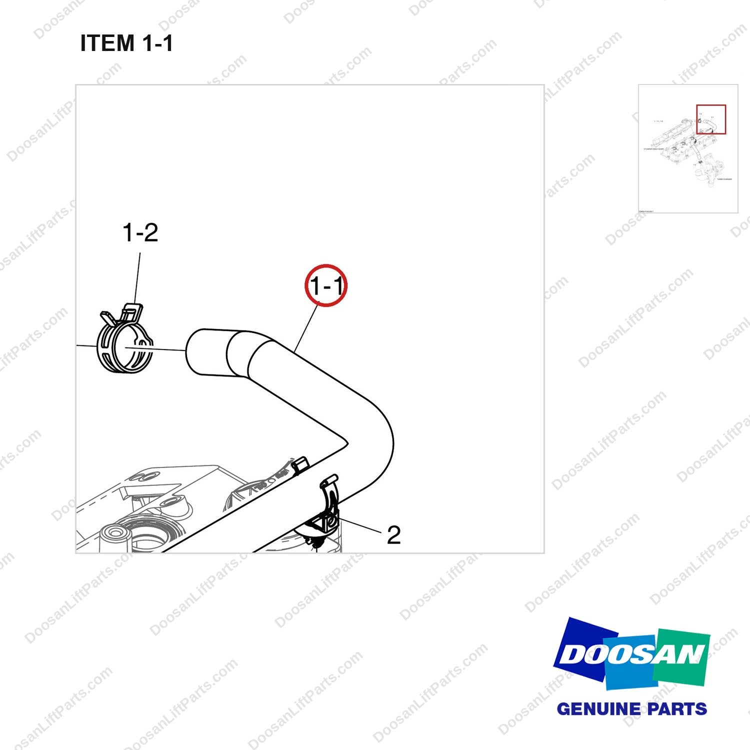 420108-01932B BREATHER - parts diagram, item 1-1 shown - genuine Doosan / Bobcat forklift part