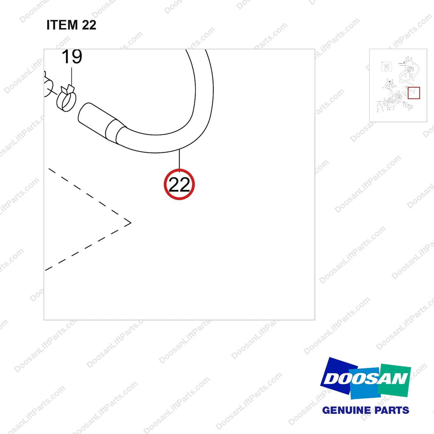 420108-02063 PUMP KIT,WATER;GCT K25 CERT ENGINE - parts diagram, item 22 shown - genuine Doosan / Bobcat forklift part