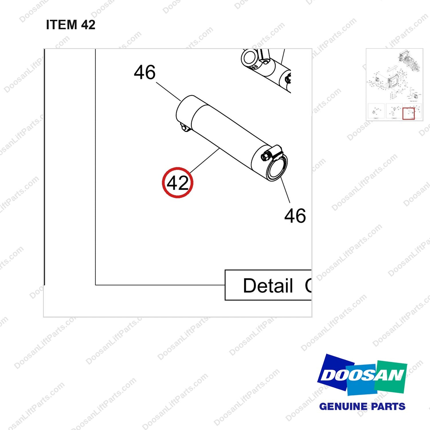 420108-02421 COOLING LINES GROUP;GC15S,OPEN CORE - parts diagram, item 42 shown - genuine Doosan / Bobcat forklift part