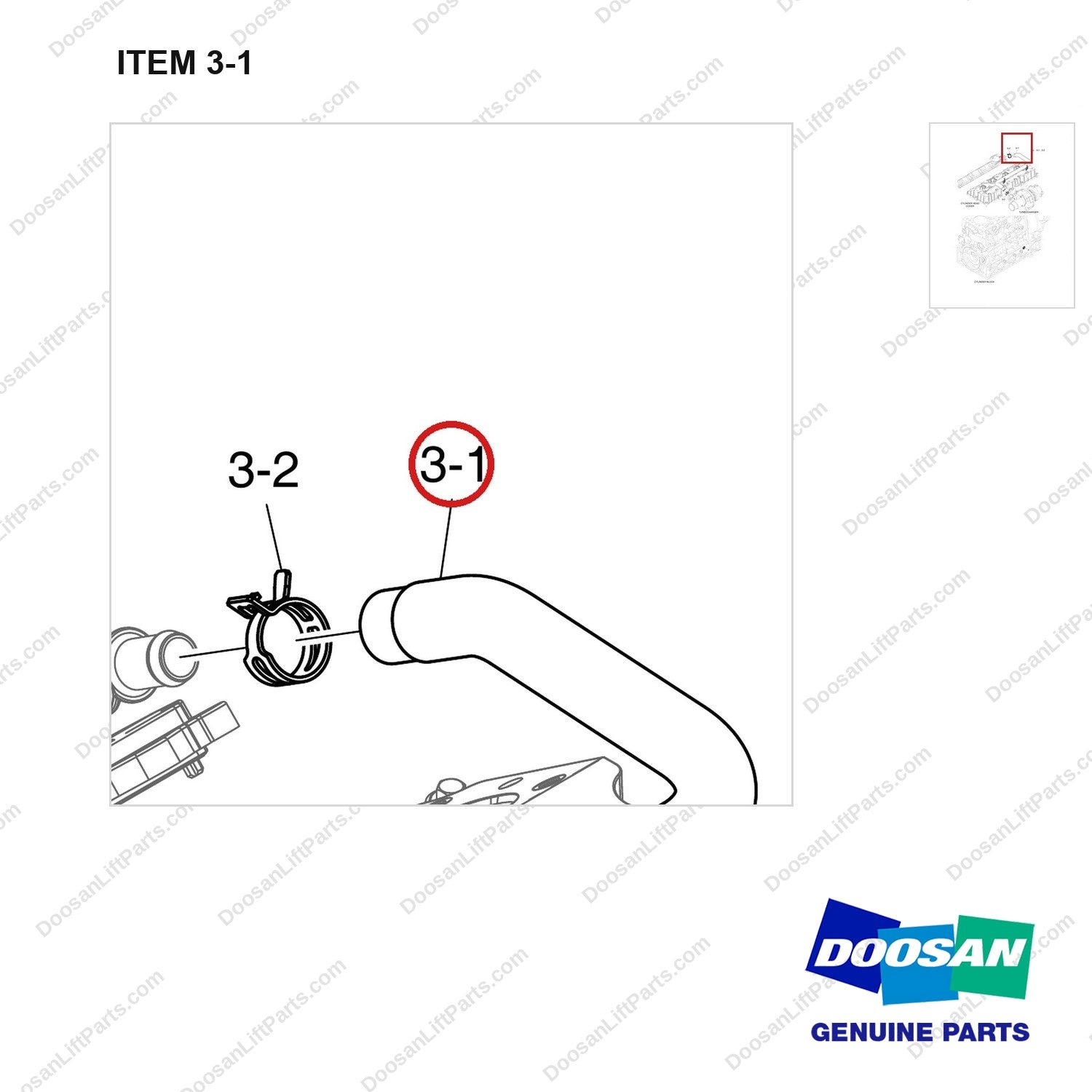 420108-02718 BREATHER - parts diagram, item 3-1 shown - genuine Doosan / Bobcat forklift part