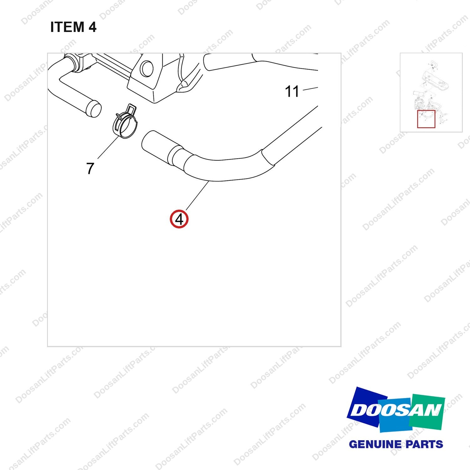 420108-03259 VALVE,VENT;GCT GK25 ENGINE - parts diagram, item 4 shown - genuine Doosan / Bobcat forklift part